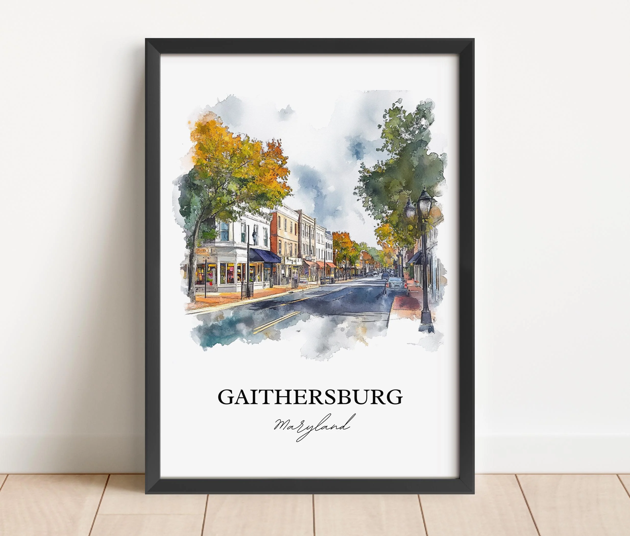 Gaithersburg, USA – Watercolor Art Print