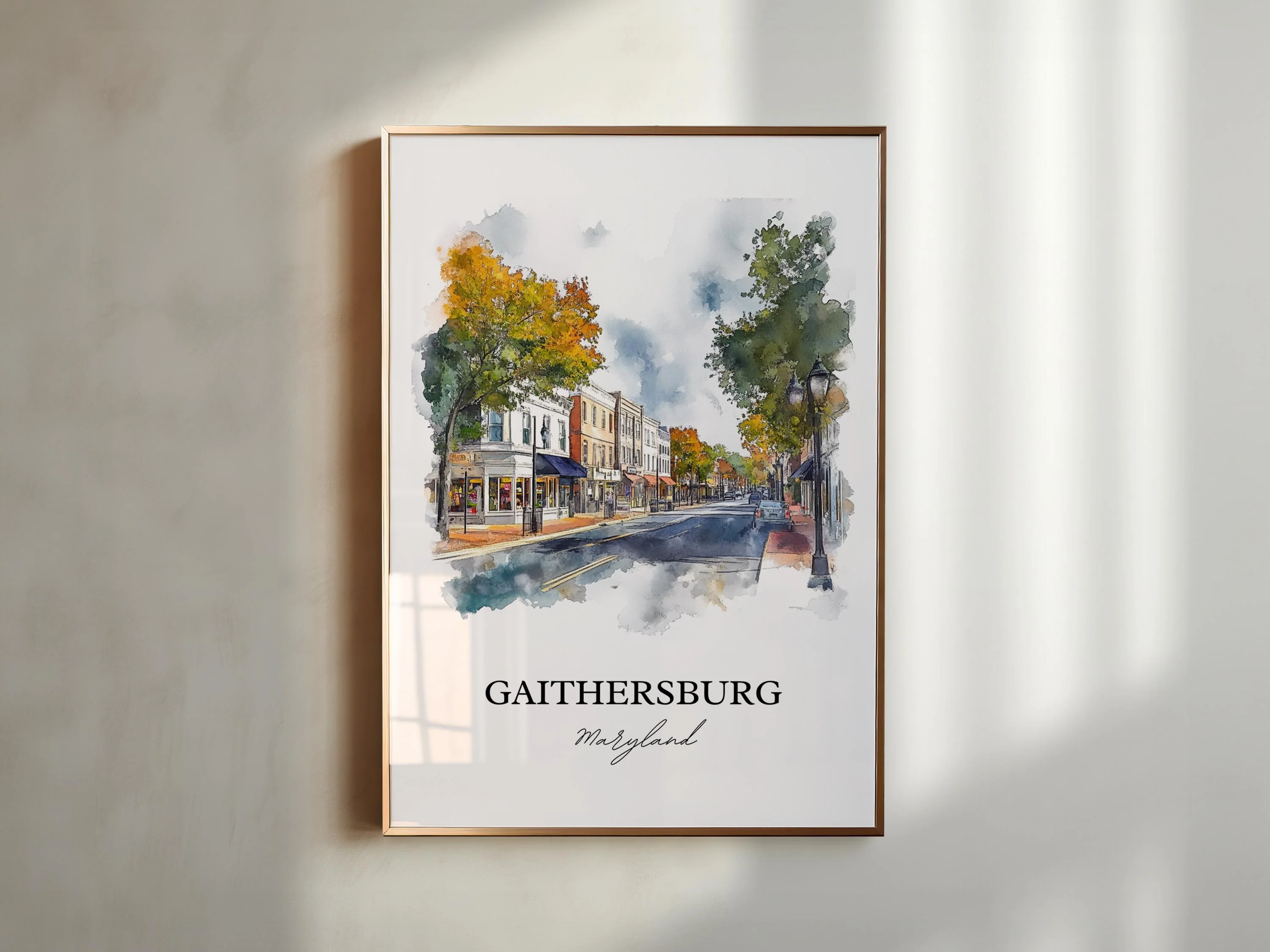 Gaithersburg, USA – Watercolor Art Print - Image 4