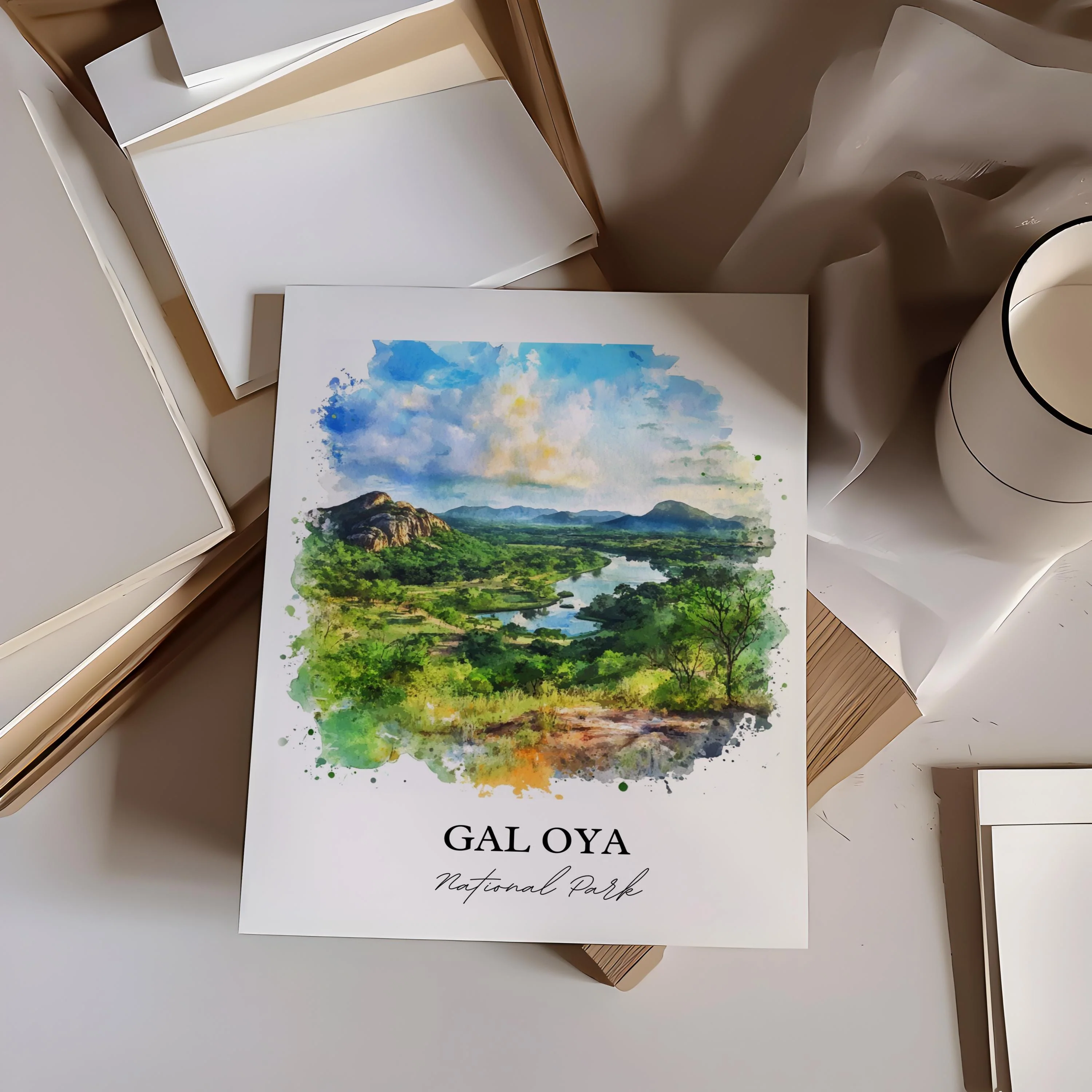 Gal Oya National Park, Sri Lanka – Watercolor Art Print - Image 5