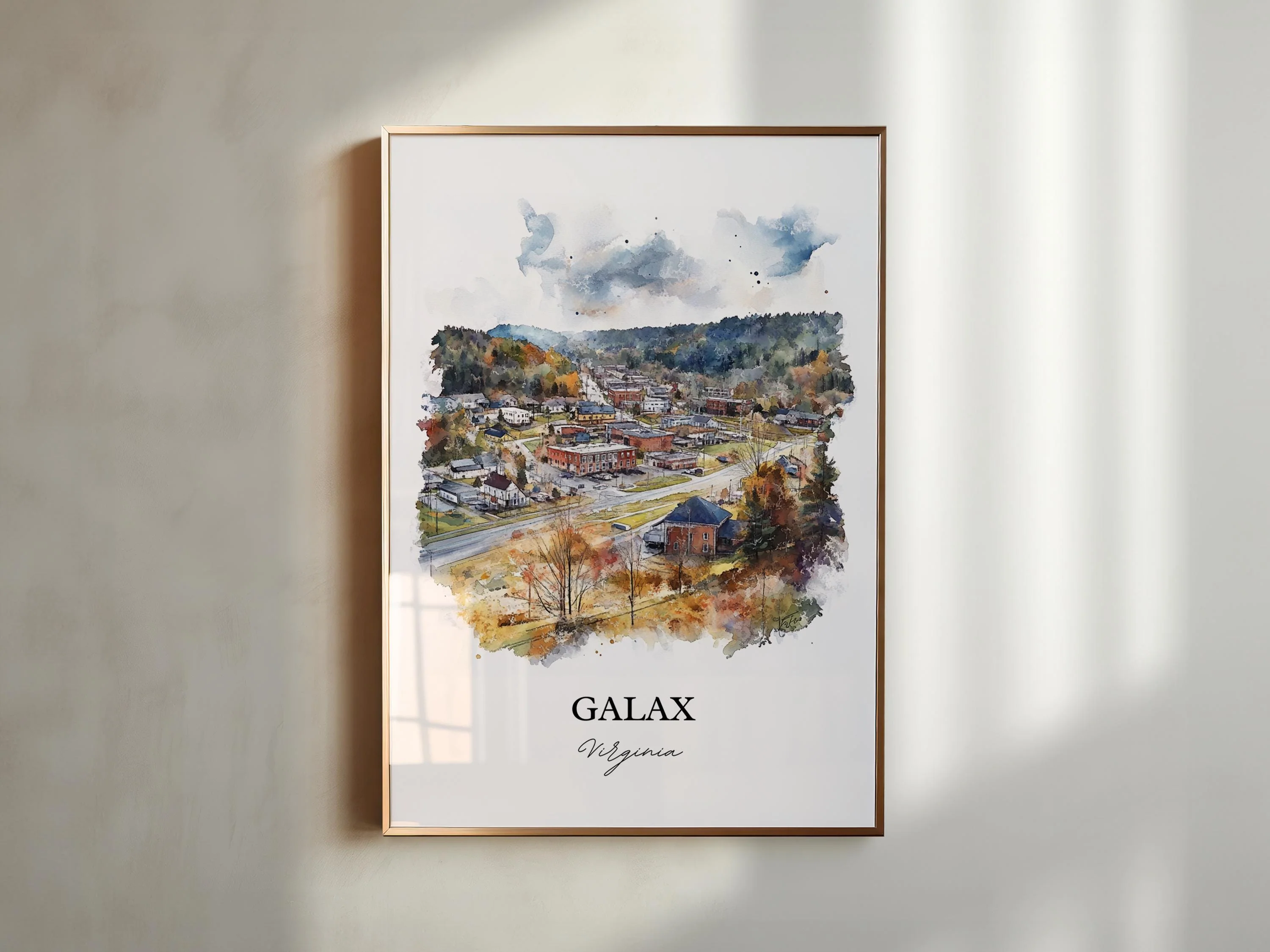 Galax, Virginia, USA – Watercolor Art Print - Image 3