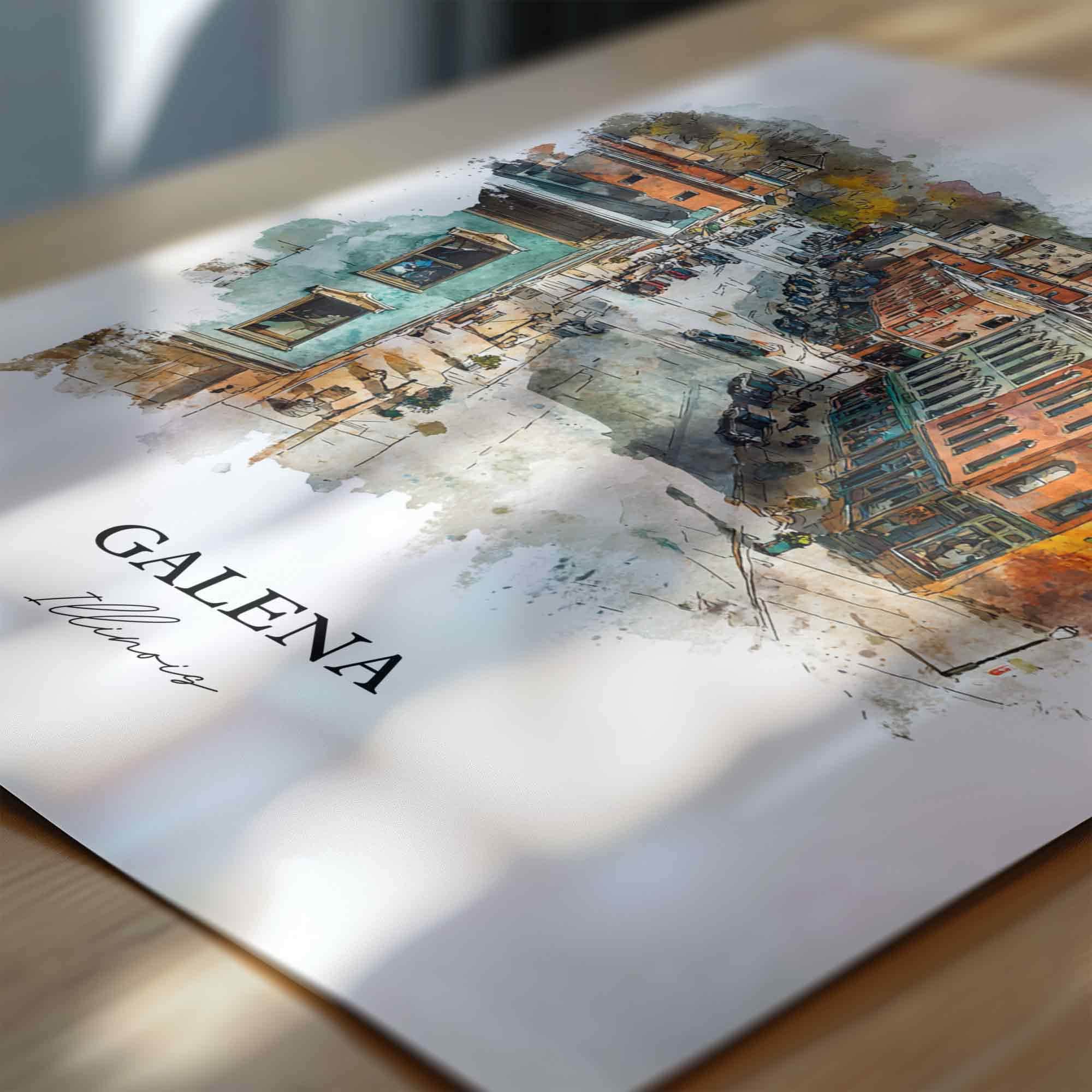 Galena, Illinois – Watercolor Art Print - Image 2