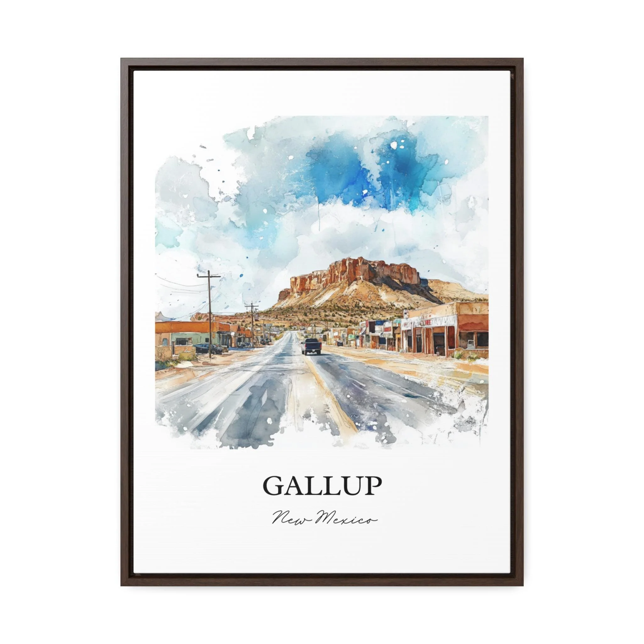 Gallup, New Mexico, USA – Watercolor Art Print - Image 7