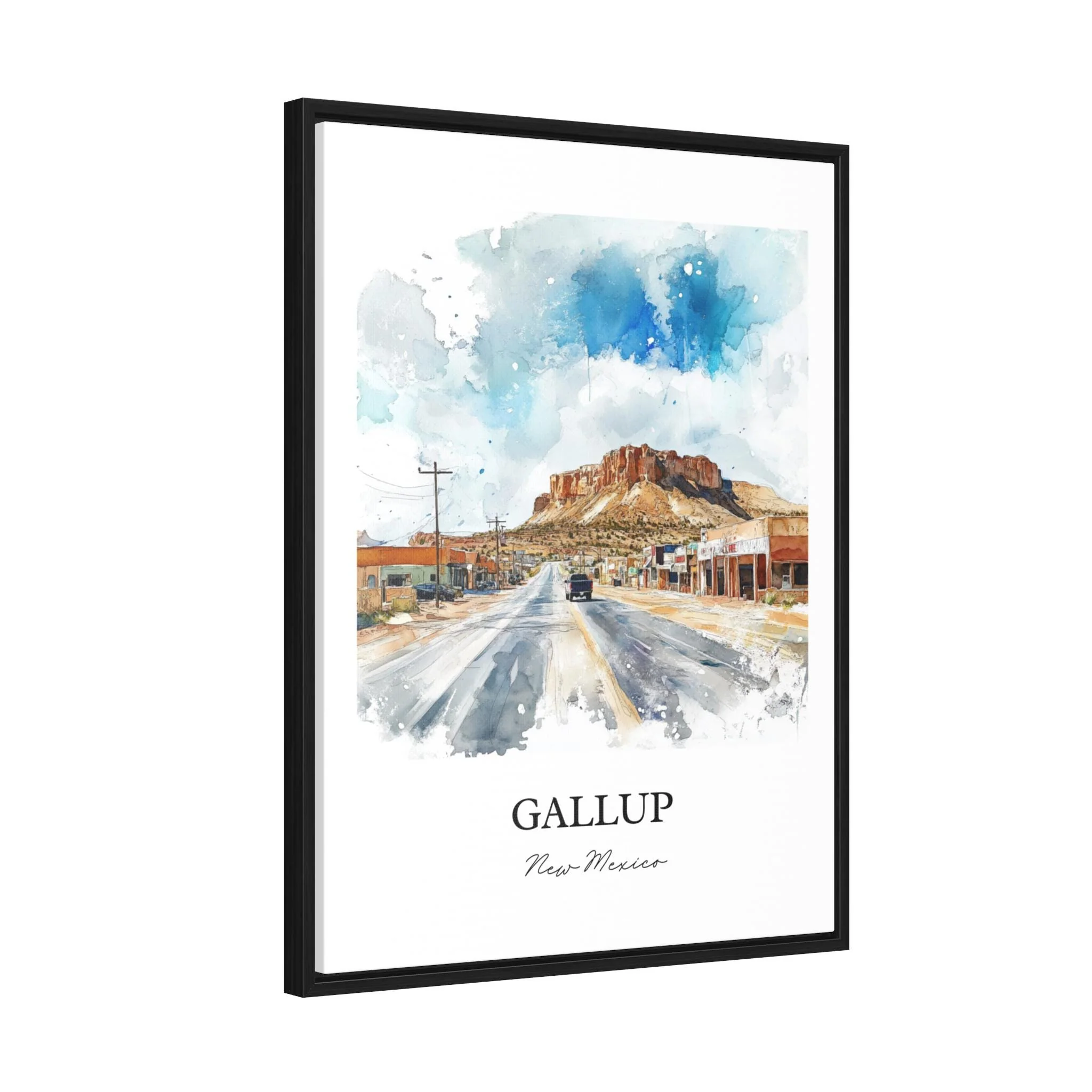 Gallup, New Mexico, USA – Watercolor Art Print - Image 8
