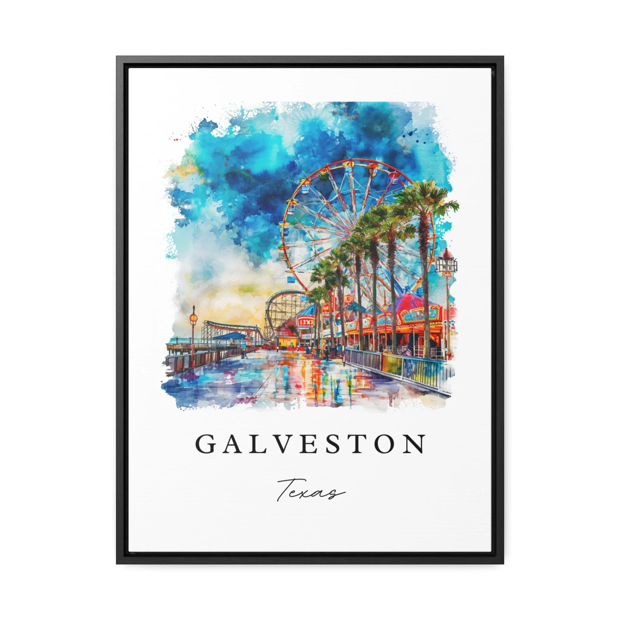 Galveston, Texas Watercolor Art Print - Image 6