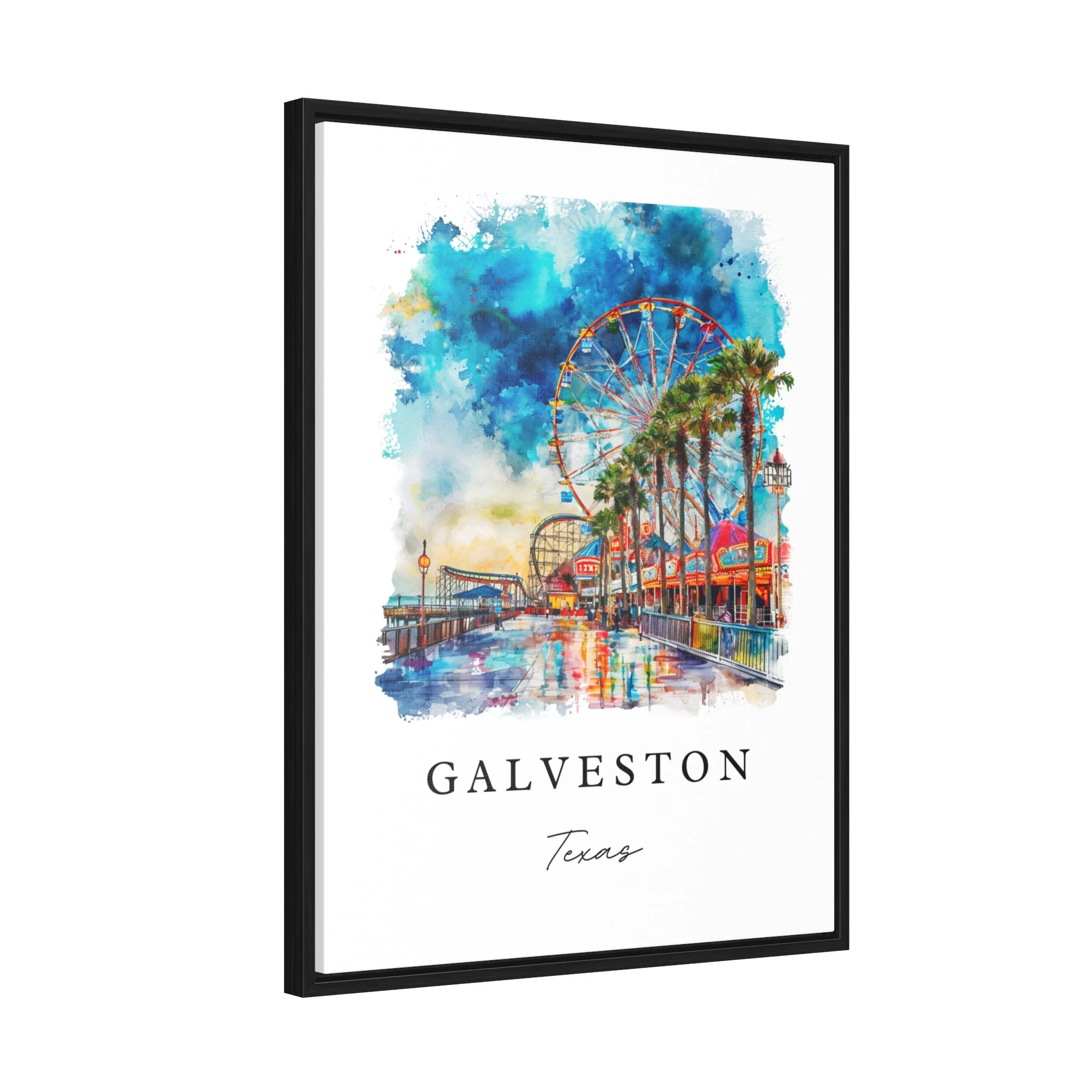 Galveston, Texas Watercolor Art Print - Image 7