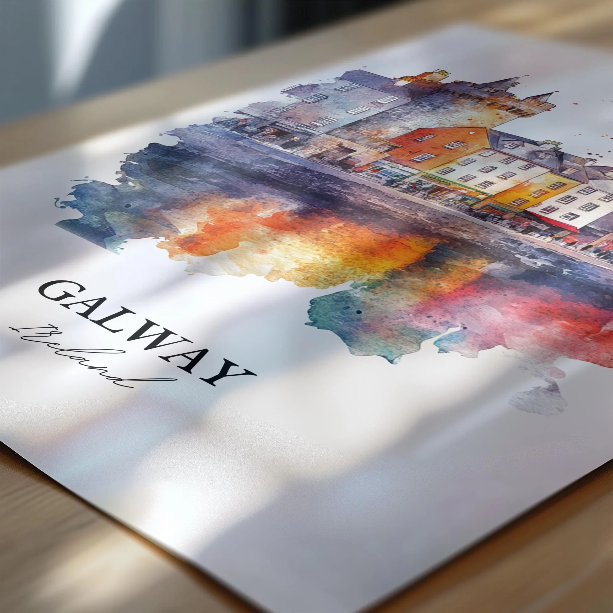 Galway, Ireland – Watercolor Art Print - Image 2