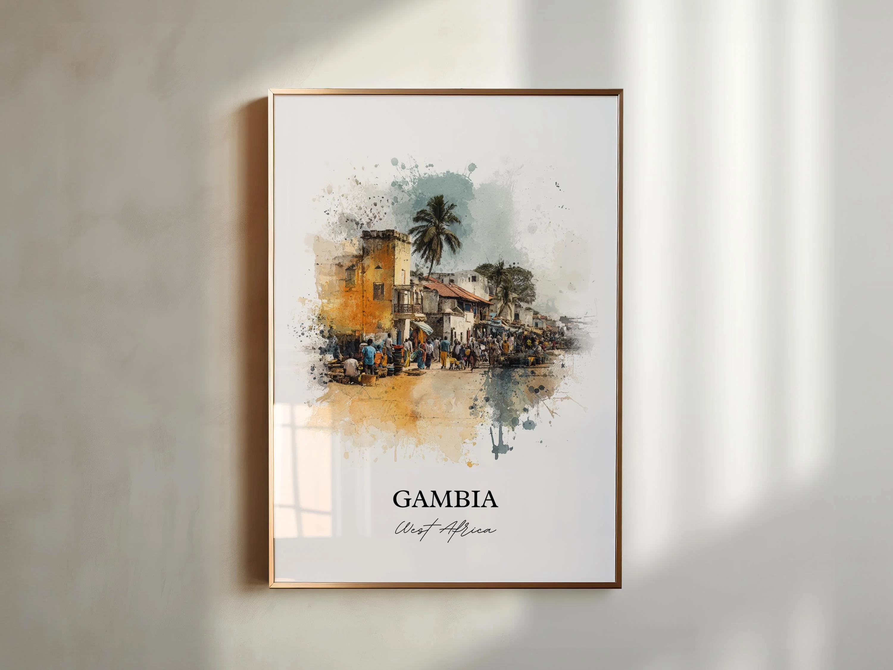 Gambia, West Africa – Watercolor Art Print - Image 3