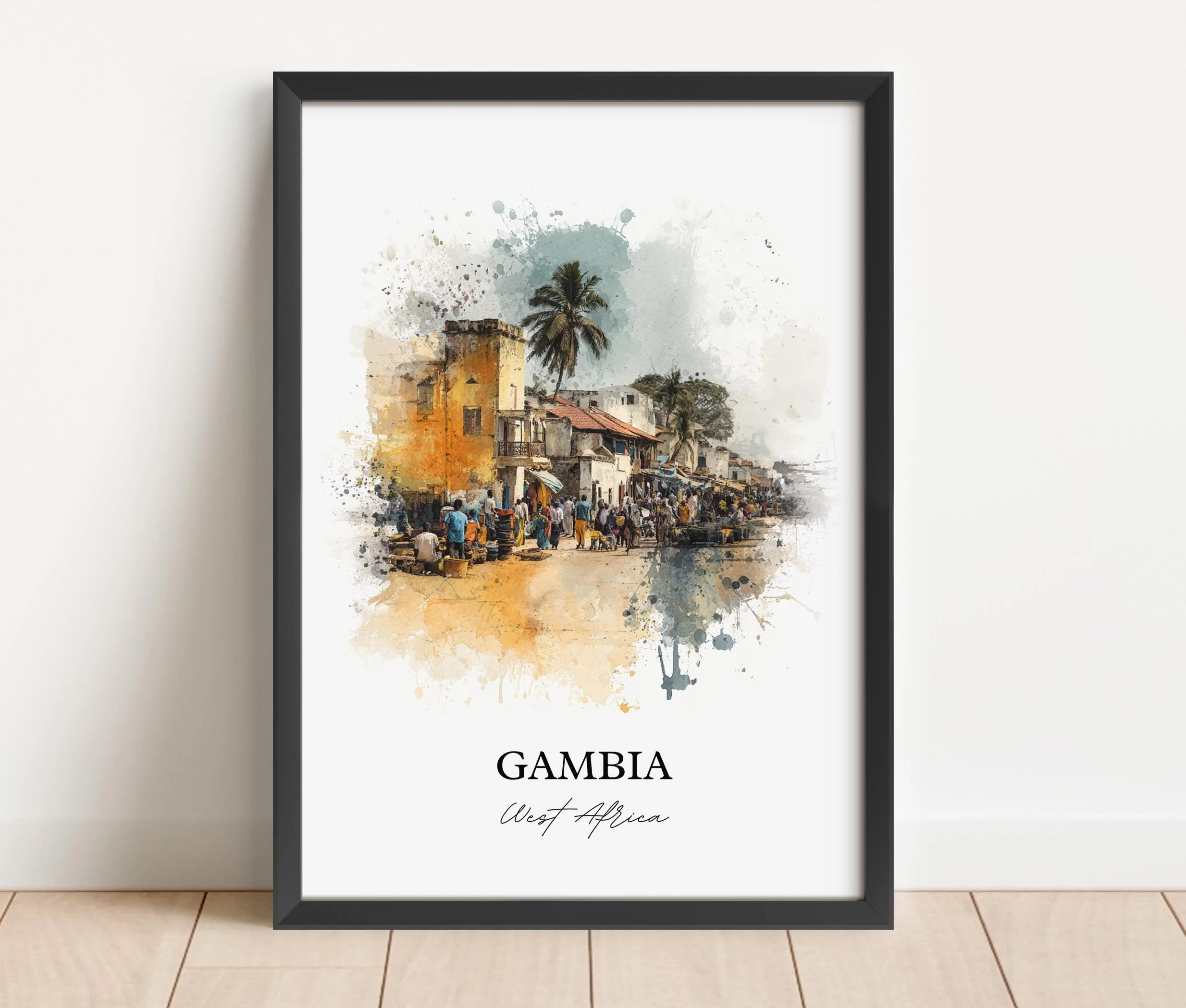 Gambia, West Africa – Watercolor Art Print - Image 4