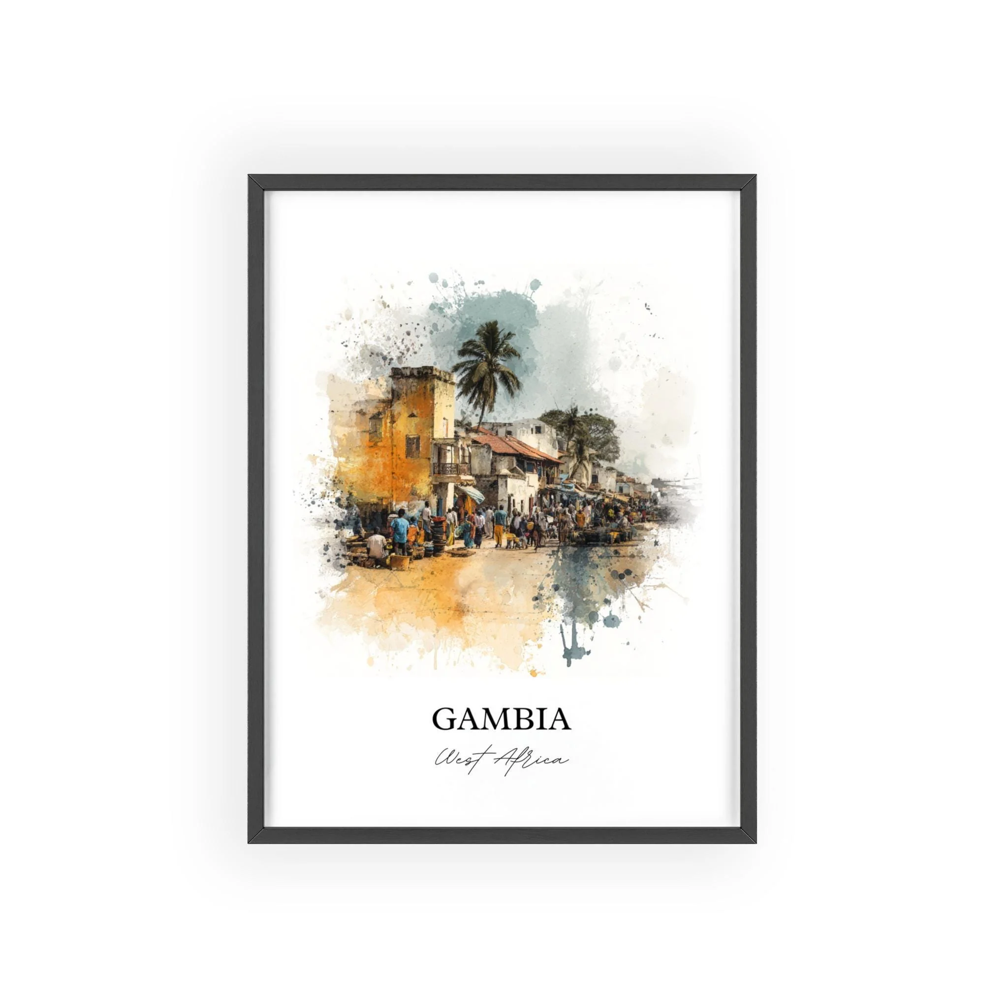 Gambia, West Africa – Watercolor Art Print - Image 7