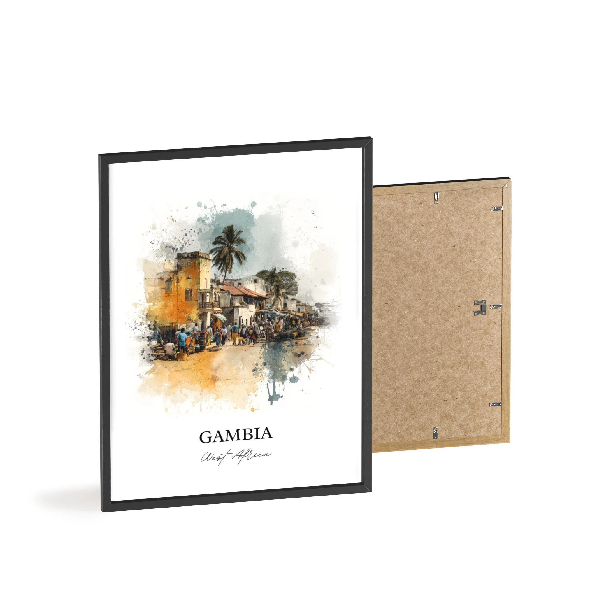 Gambia, West Africa – Watercolor Art Print - Image 8