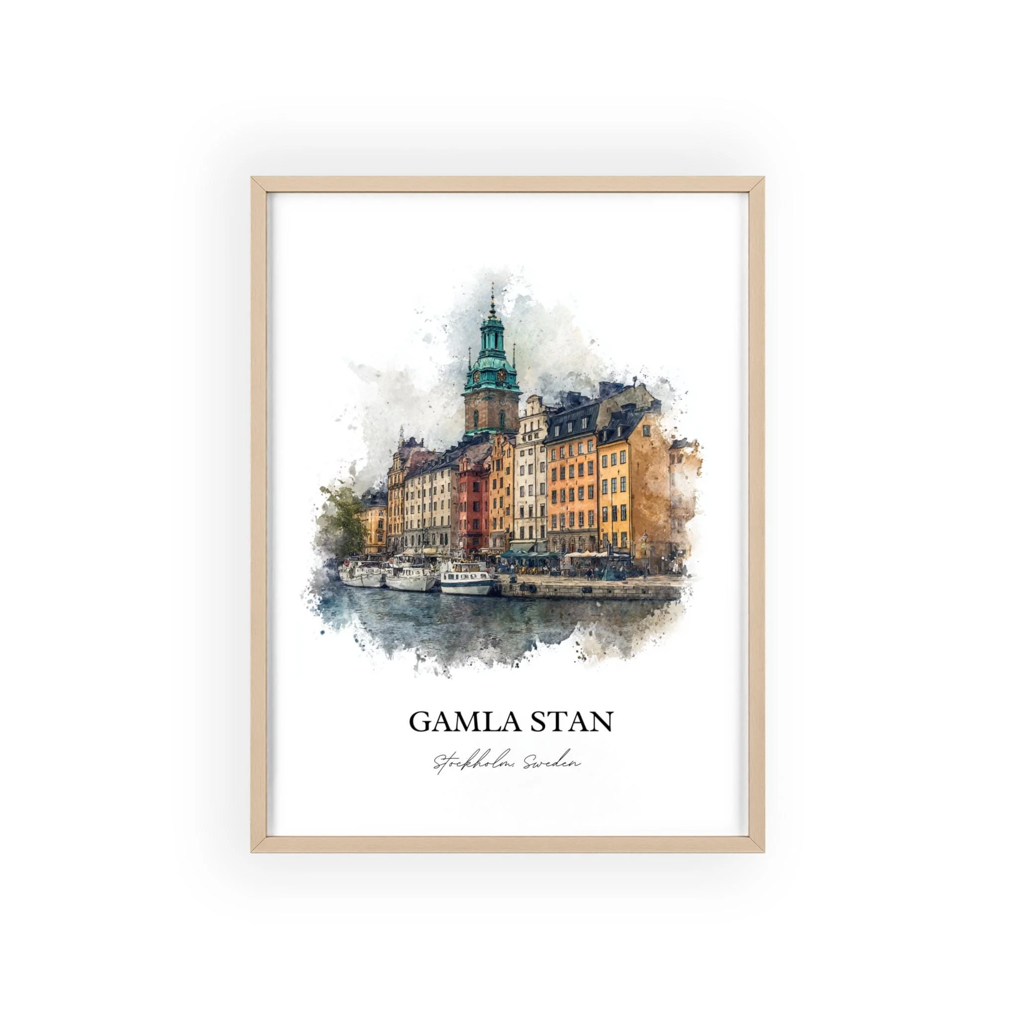 Gamla Stan, Sweden – Watercolor Art Print - Image 12