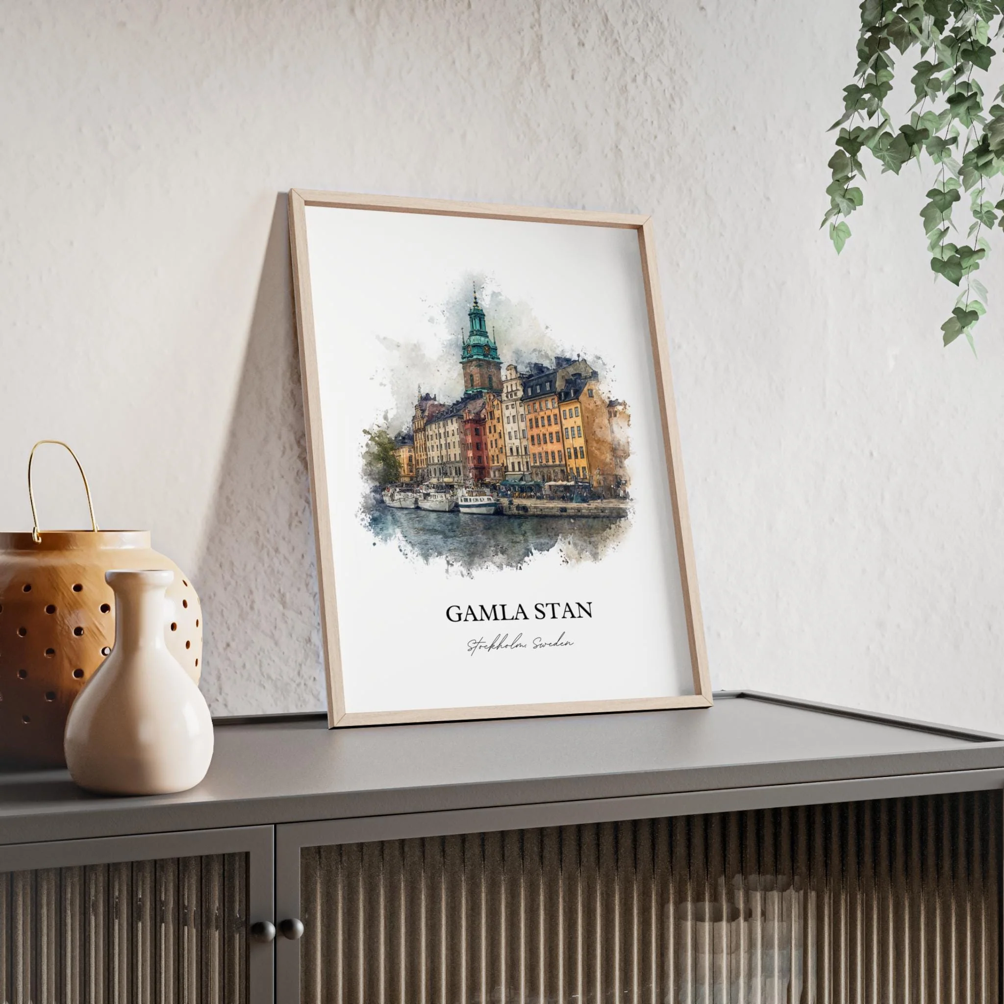 Gamla Stan, Sweden – Watercolor Art Print - Image 4