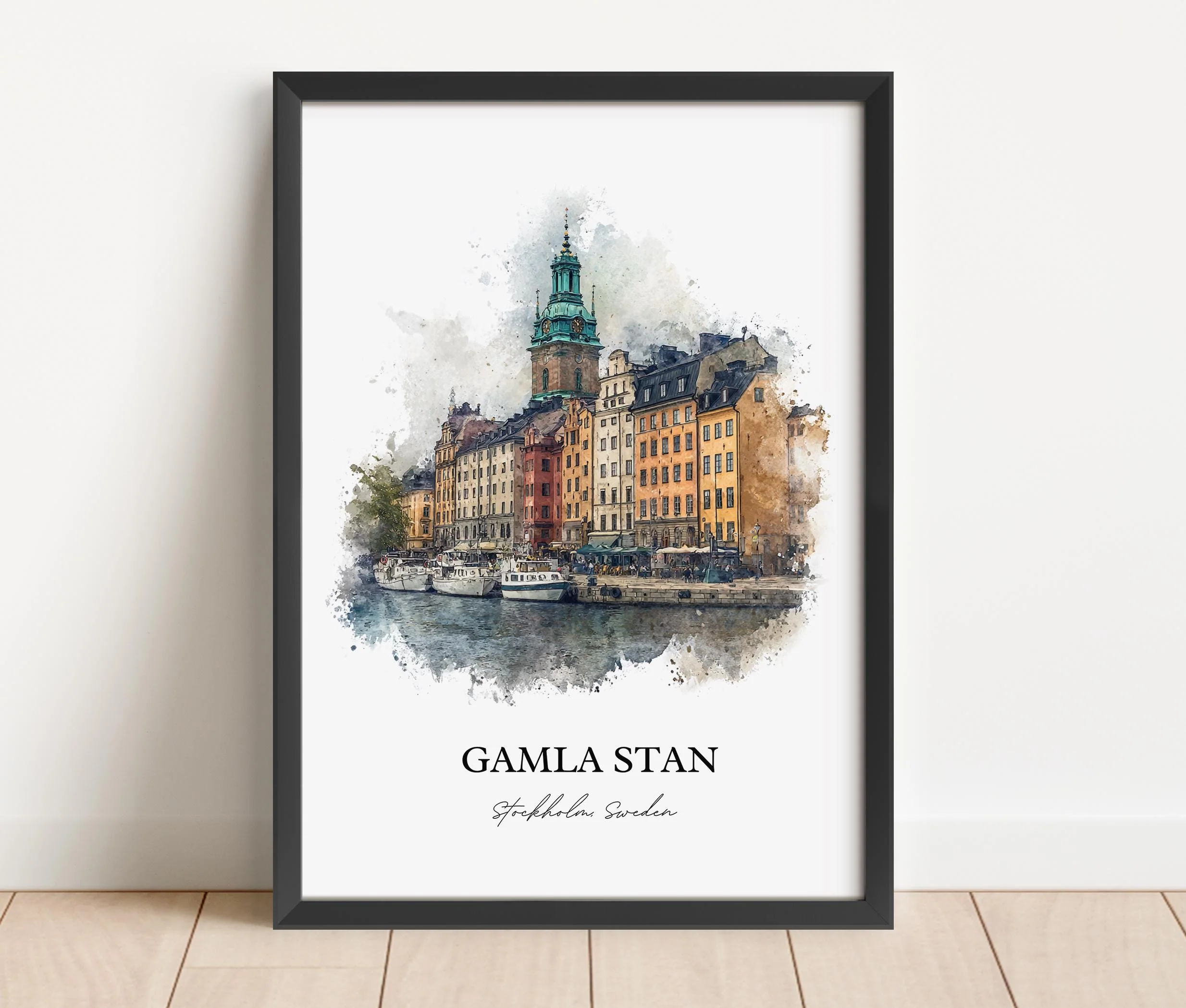 Gamla Stan, Sweden – Watercolor Art Print - Image 7