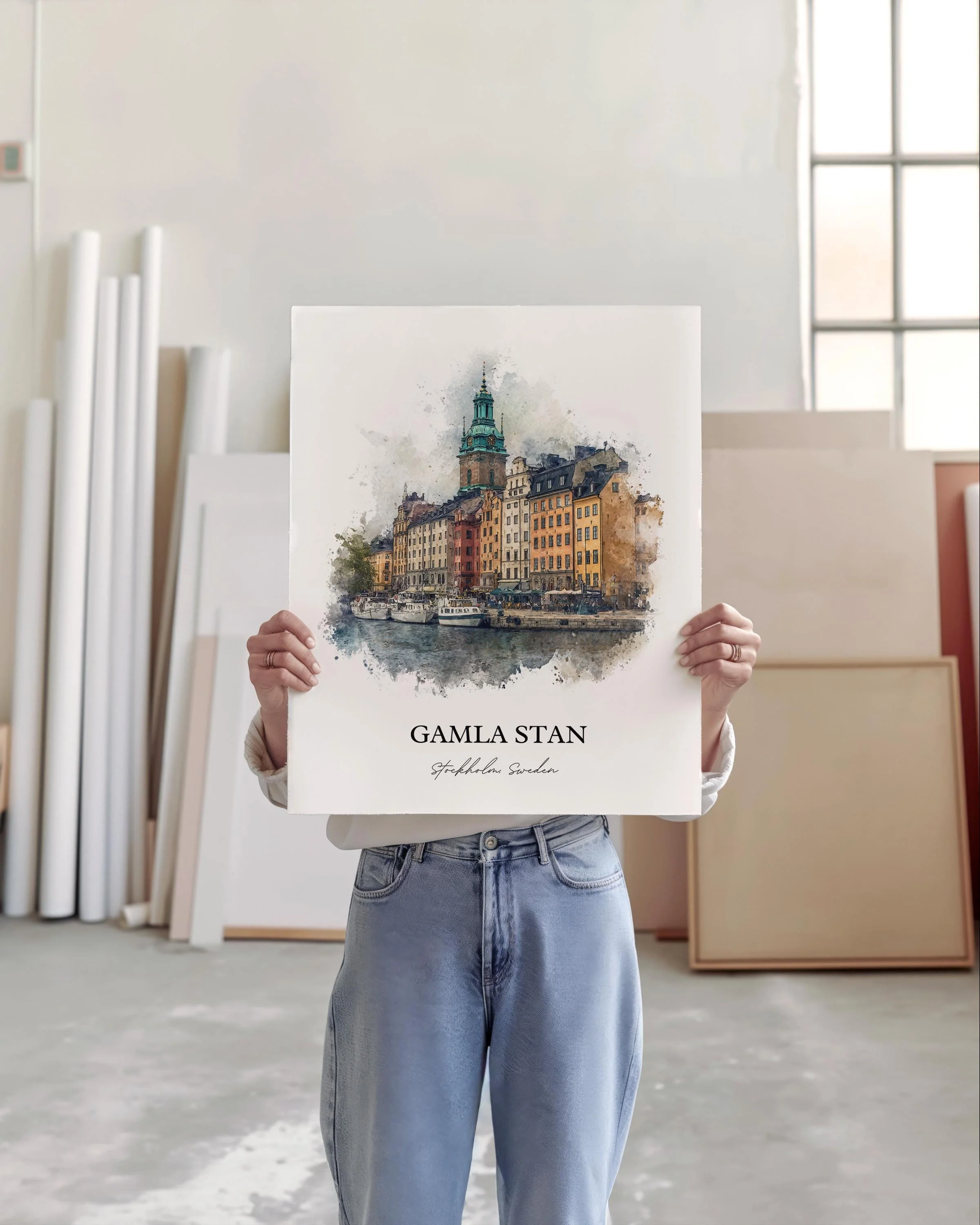 Gamla Stan, Sweden – Watercolor Art Print - Image 8