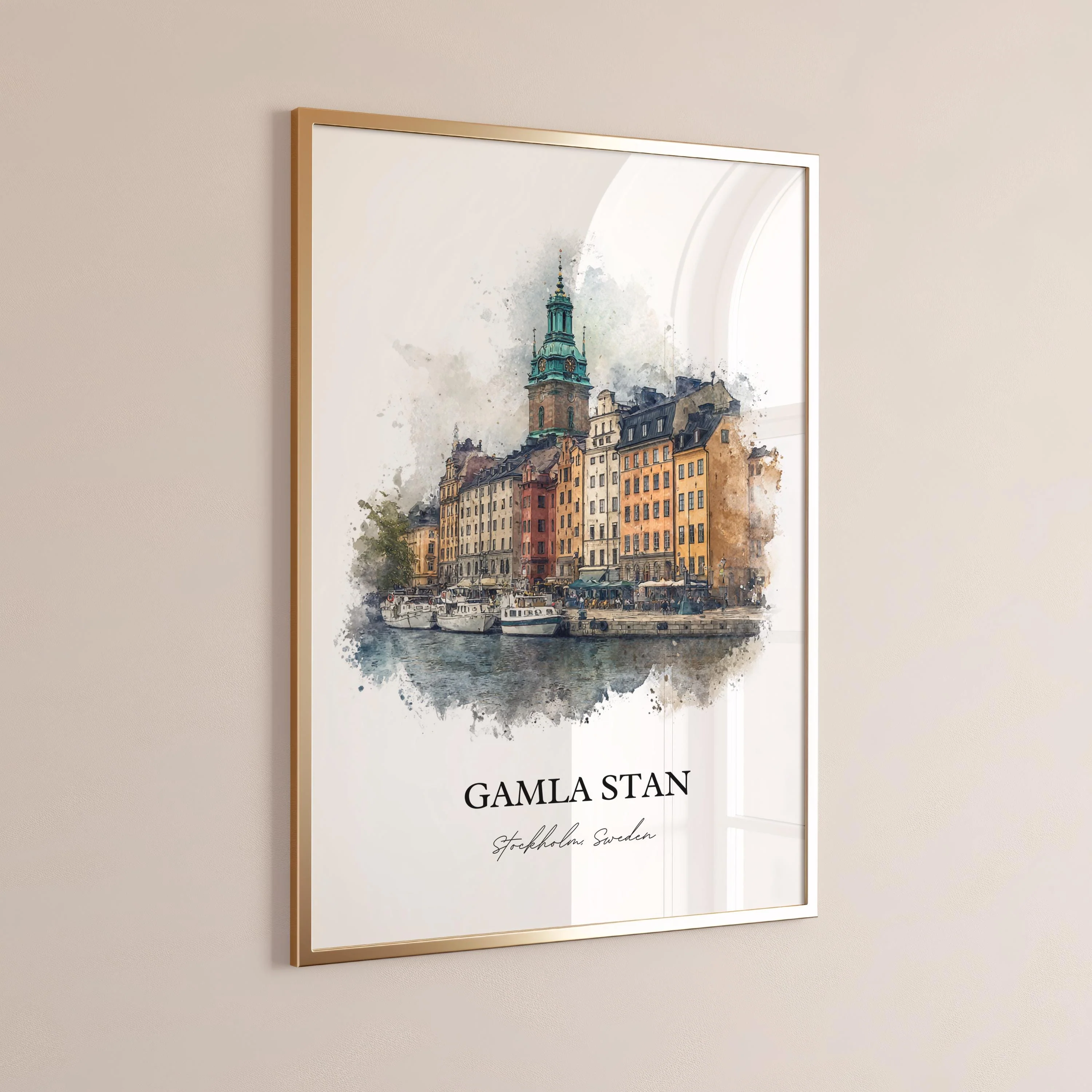 Gamla Stan, Sweden – Watercolor Art Print - Image 9