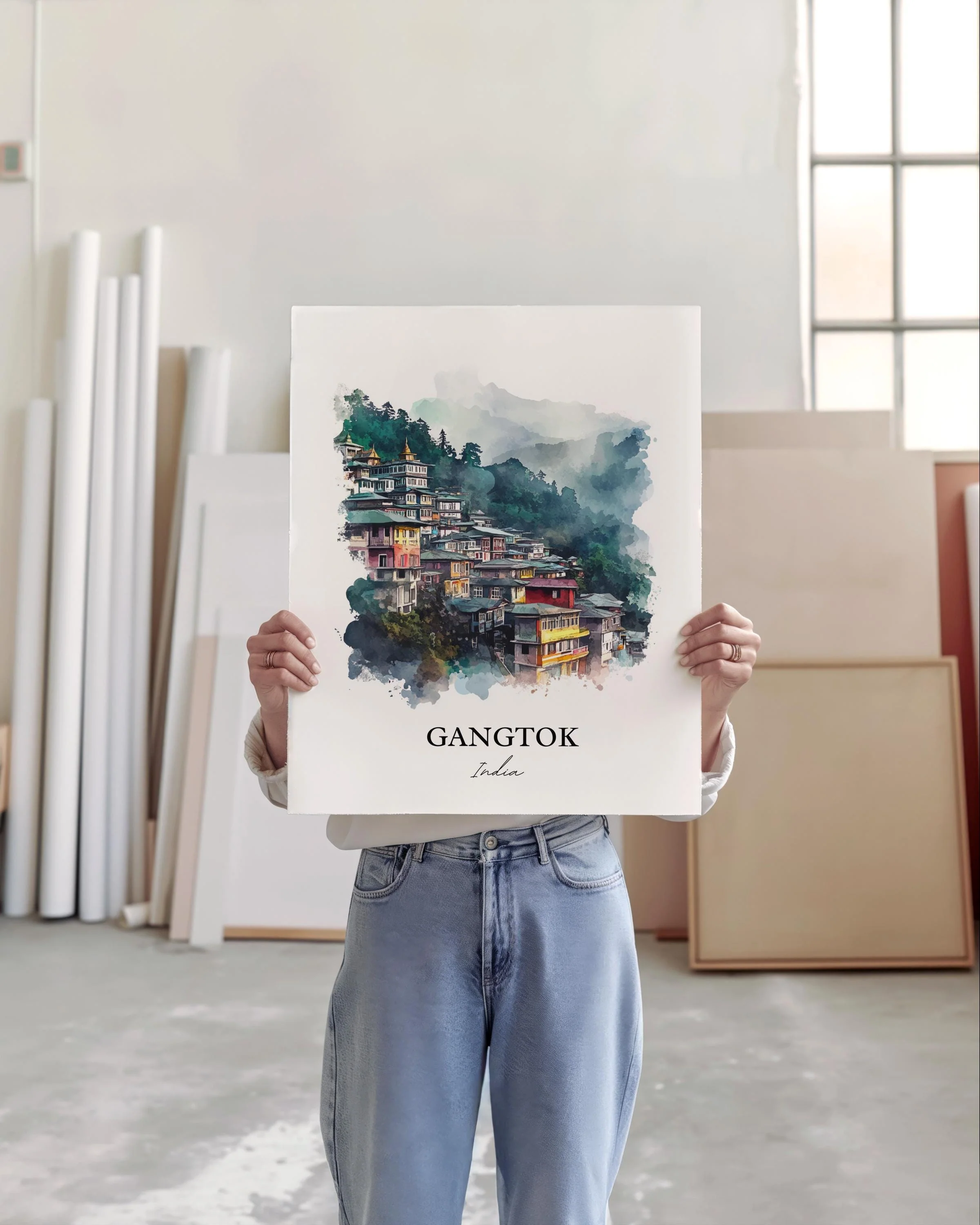 Gangtok, India – Watercolor Art Print - Image 5