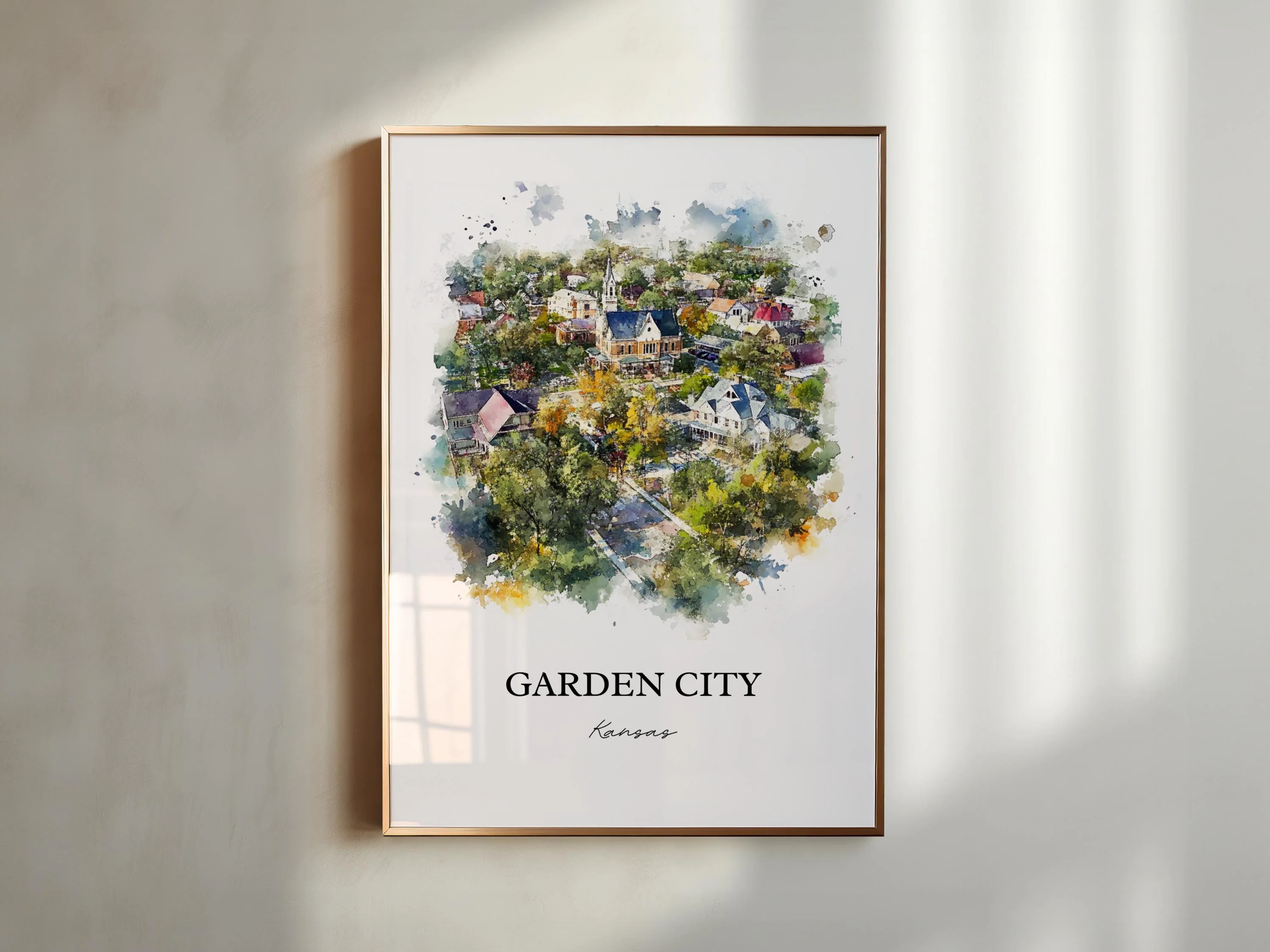 Garden City, Kansas, USA – Watercolor Art Print - Image 4