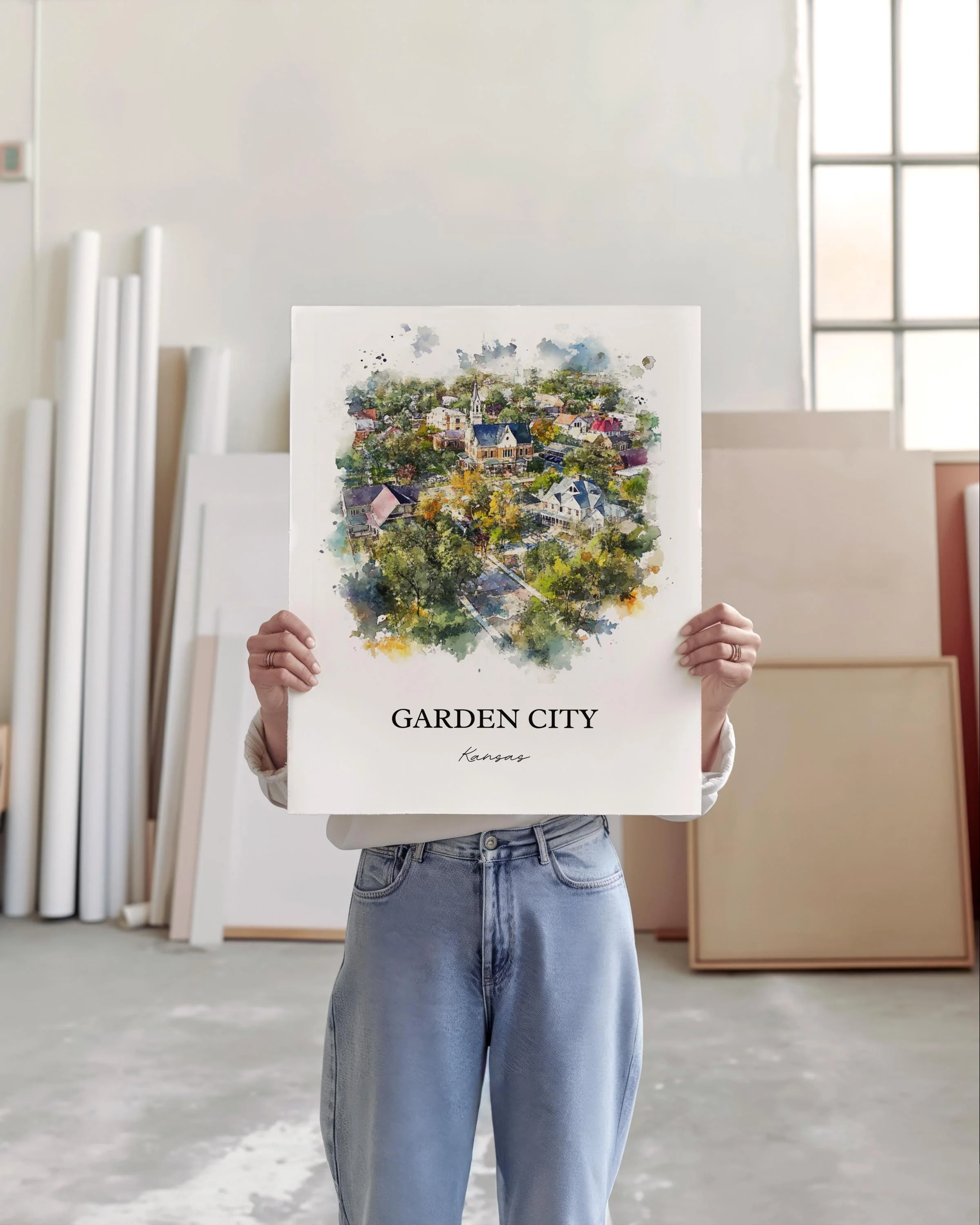 Garden City, Kansas, USA – Watercolor Art Print - Image 5