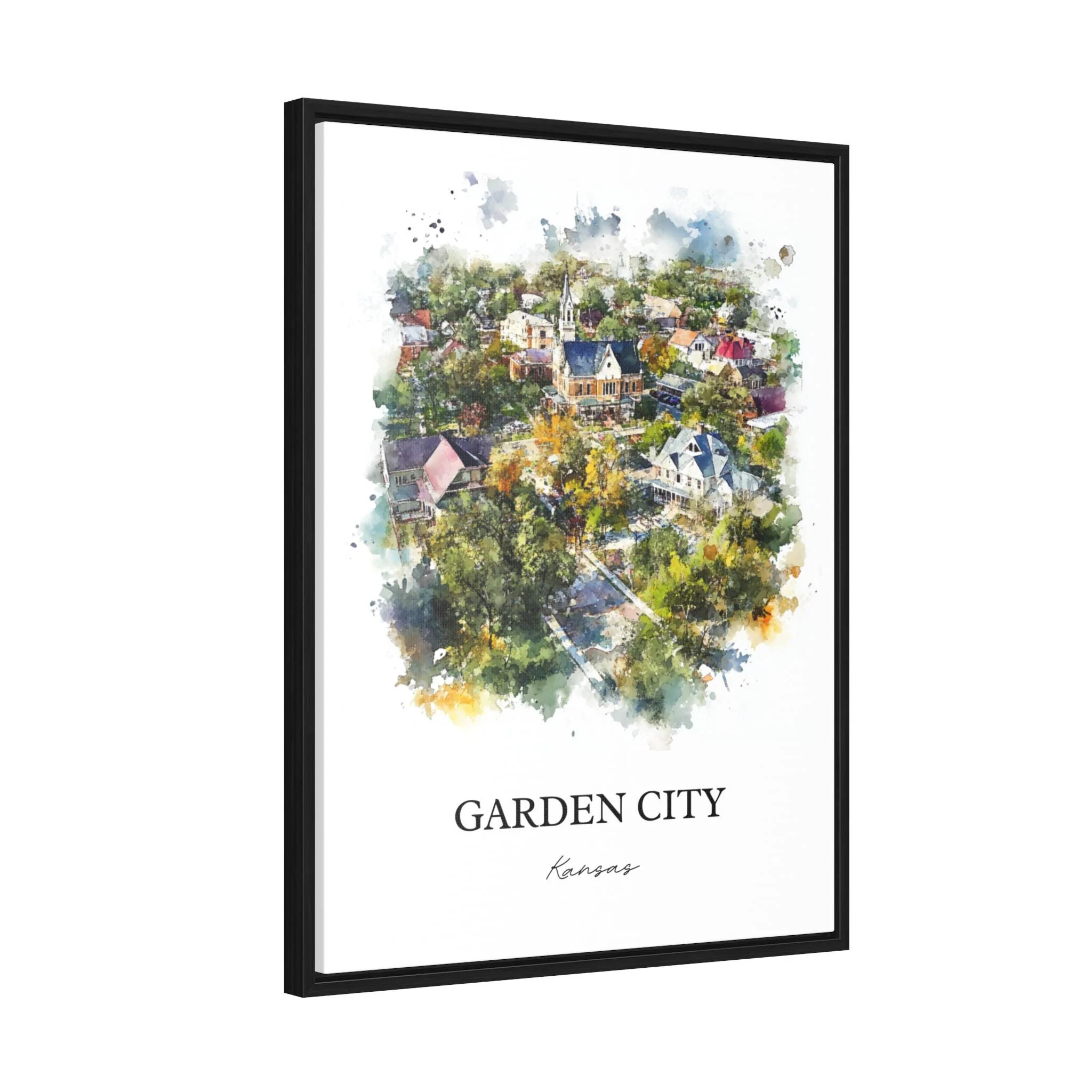 Garden City, Kansas, USA – Watercolor Art Print - Image 8