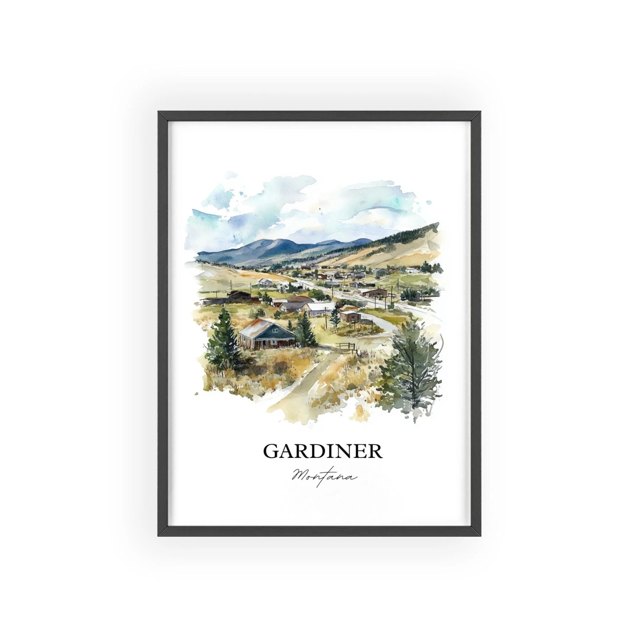 Gardiner, Montana, USA – Watercolor Art Print - Image 7