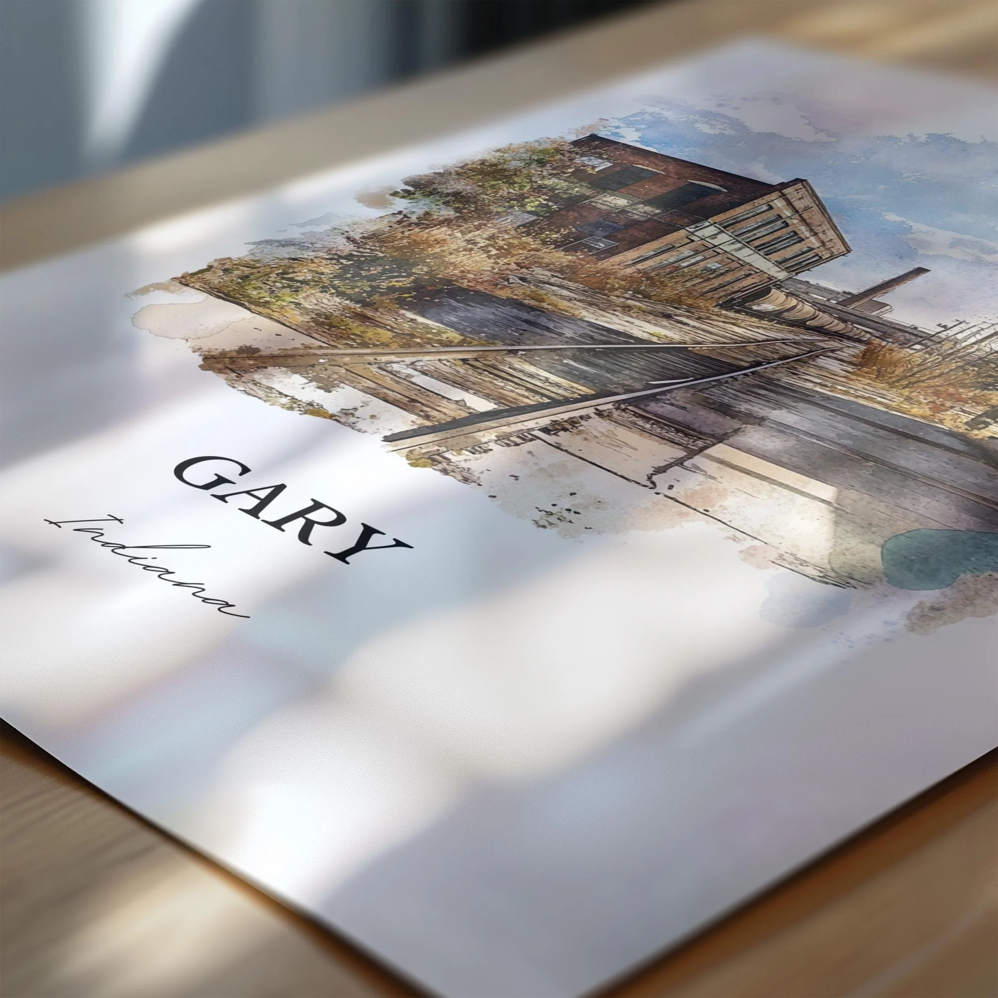 Gary, Indiana – Watercolor Art Print - Image 2