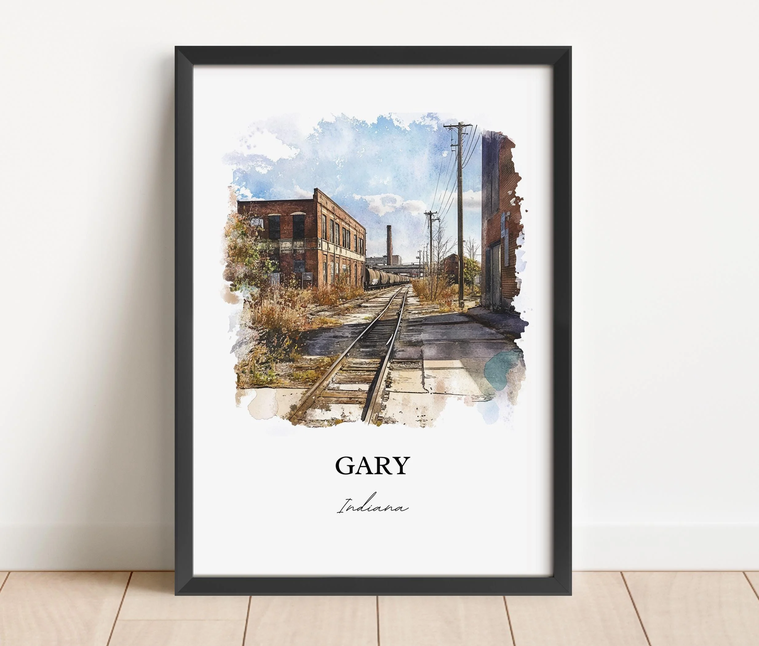 Gary, Indiana – Watercolor Art Print - Image 3