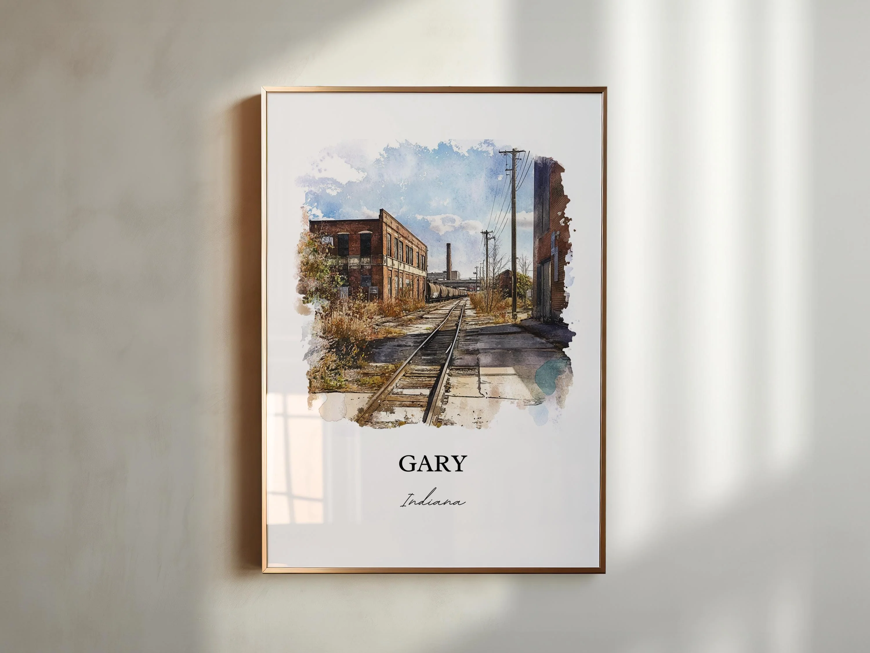 Gary, Indiana – Watercolor Art Print - Image 4