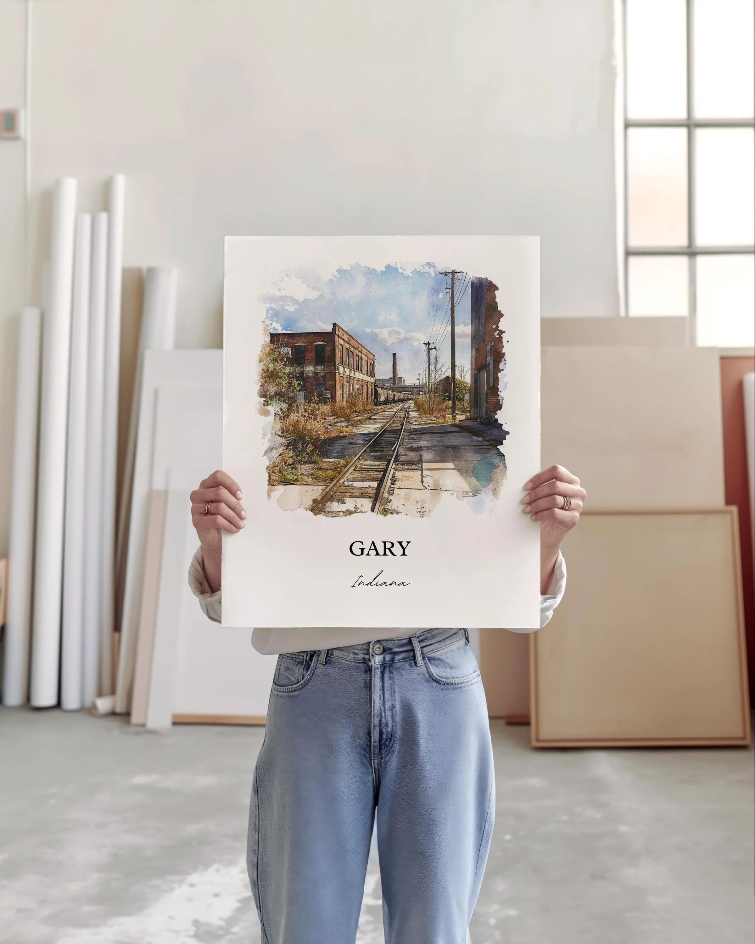 Gary, Indiana – Watercolor Art Print - Image 5