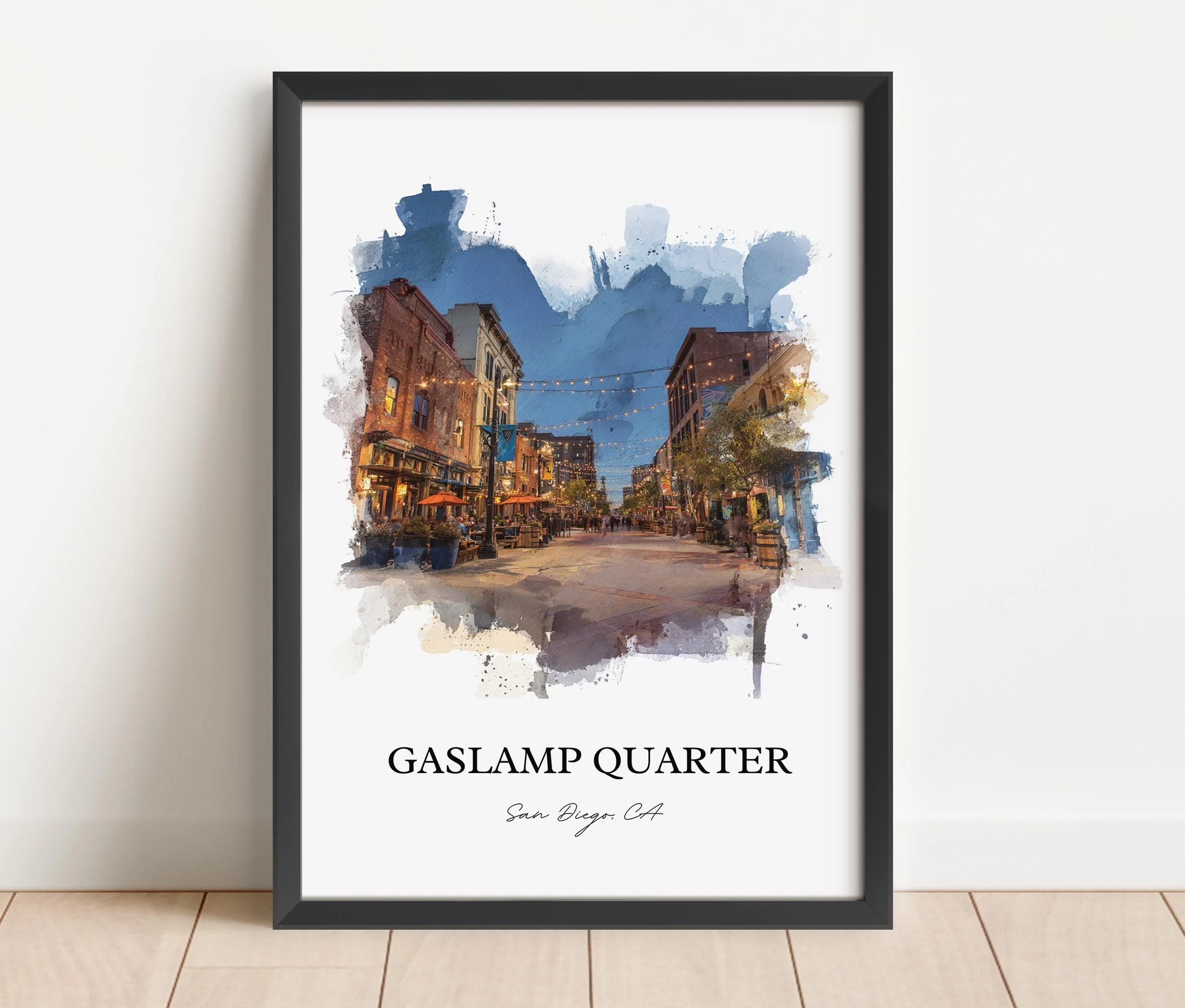 Gaslamp Quarter, San Diego – Watercolor Art Print - Image 5