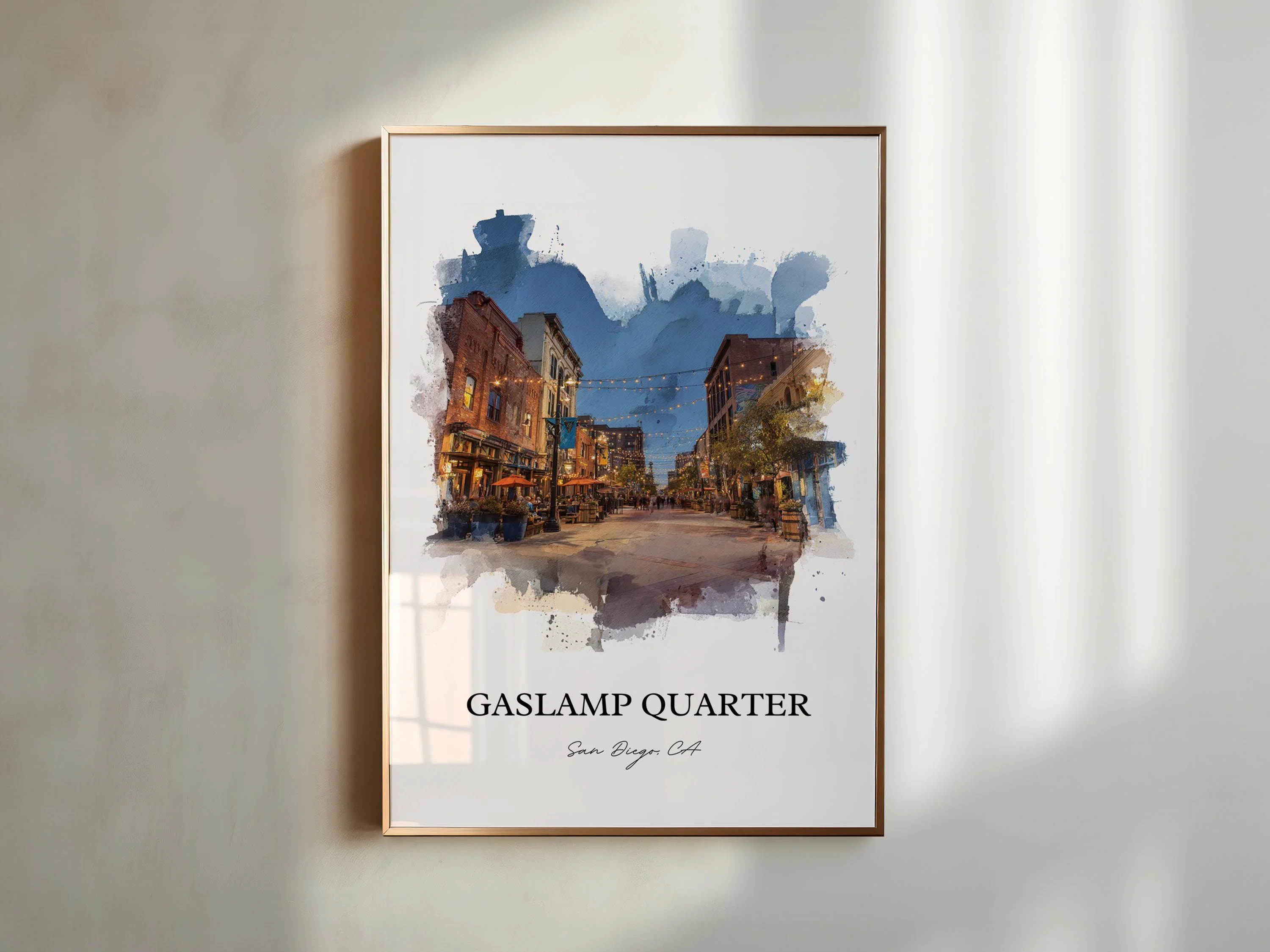 Gaslamp Quarter, San Diego – Watercolor Art Print - Image 7