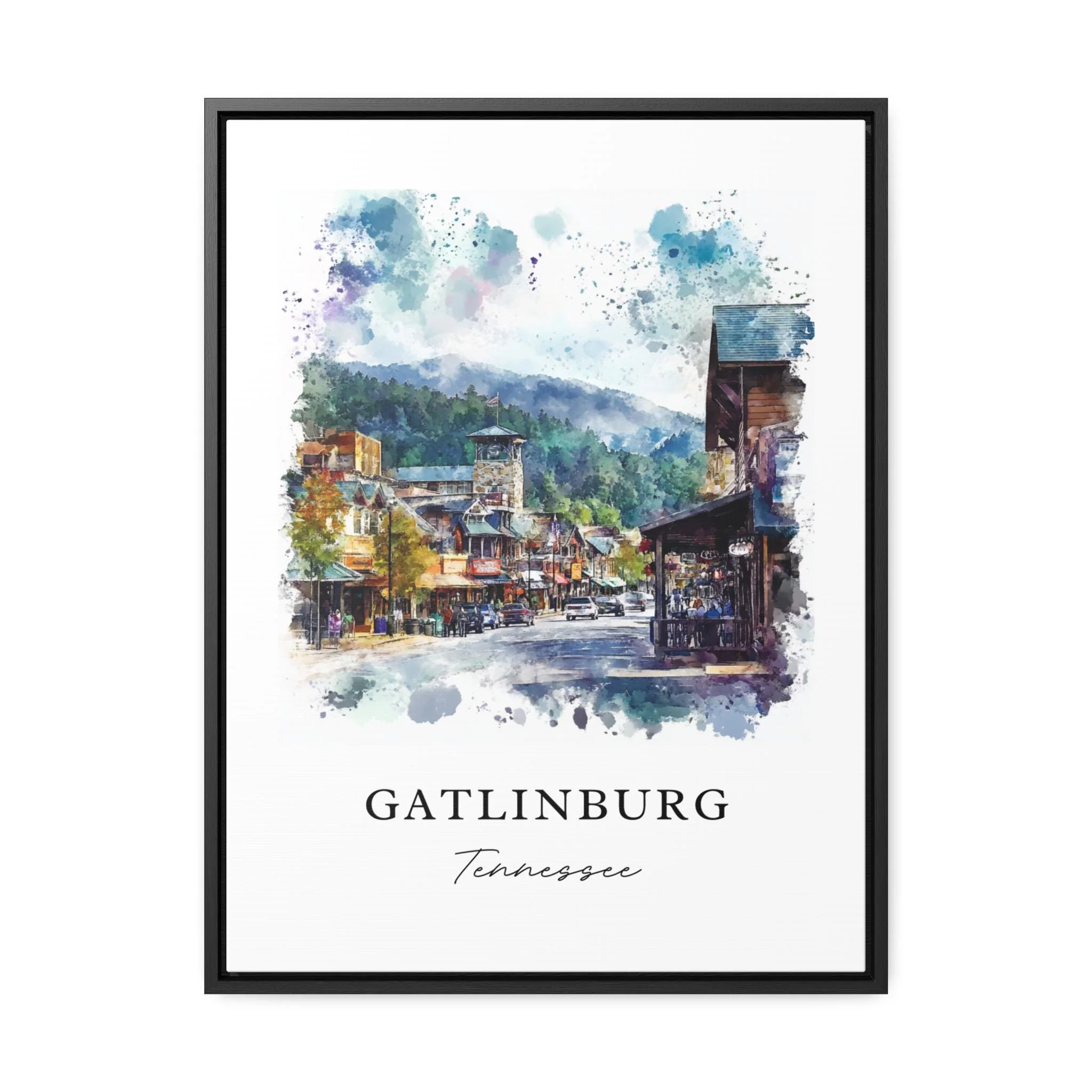 Gatlinburg, USA – Watercolor Art Print of Great Smoky Mountains - Image 5