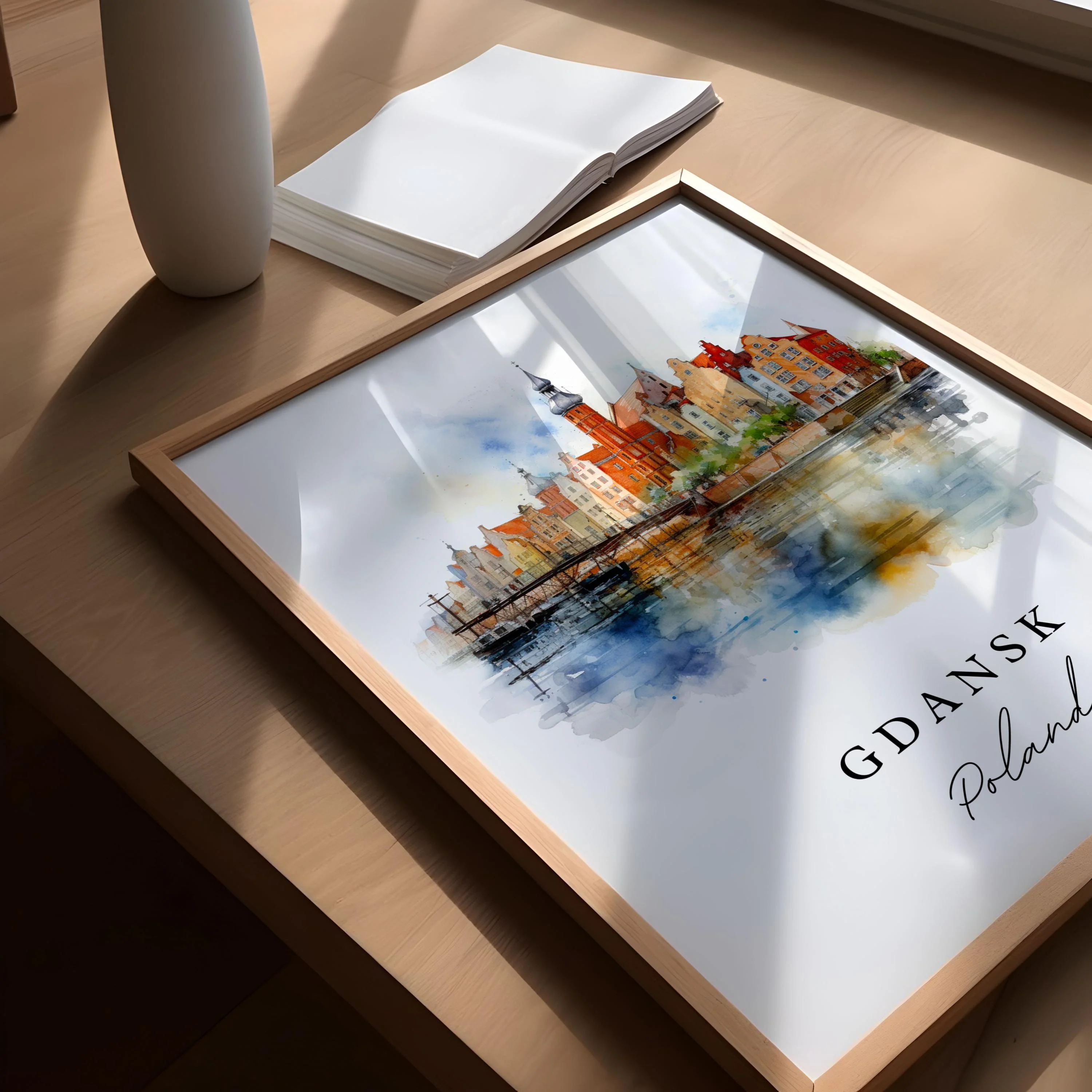 Gdansk, Poland – Watercolor Art Print - Image 3