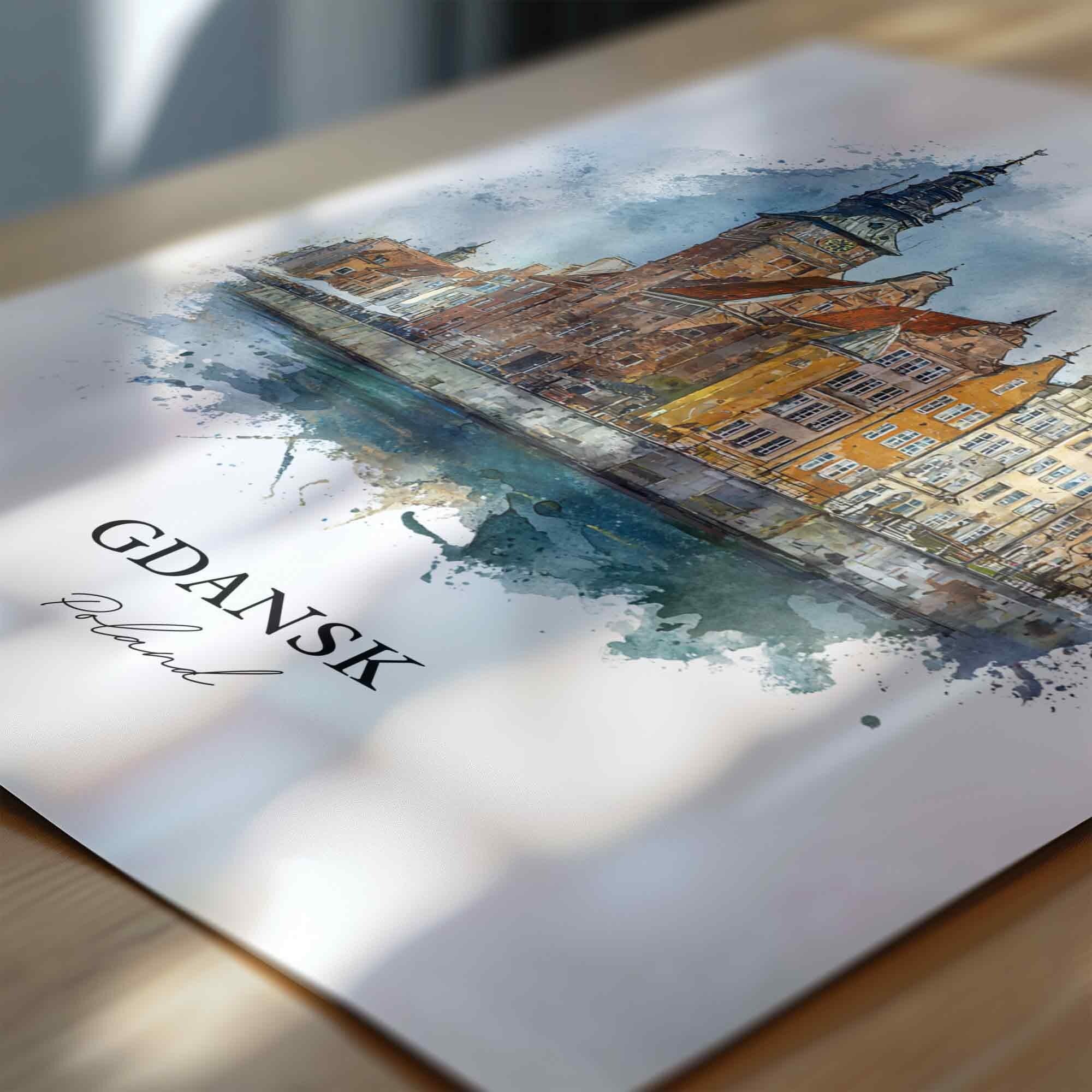 Gdansk, Poland – Watercolor Art Print - Image 2