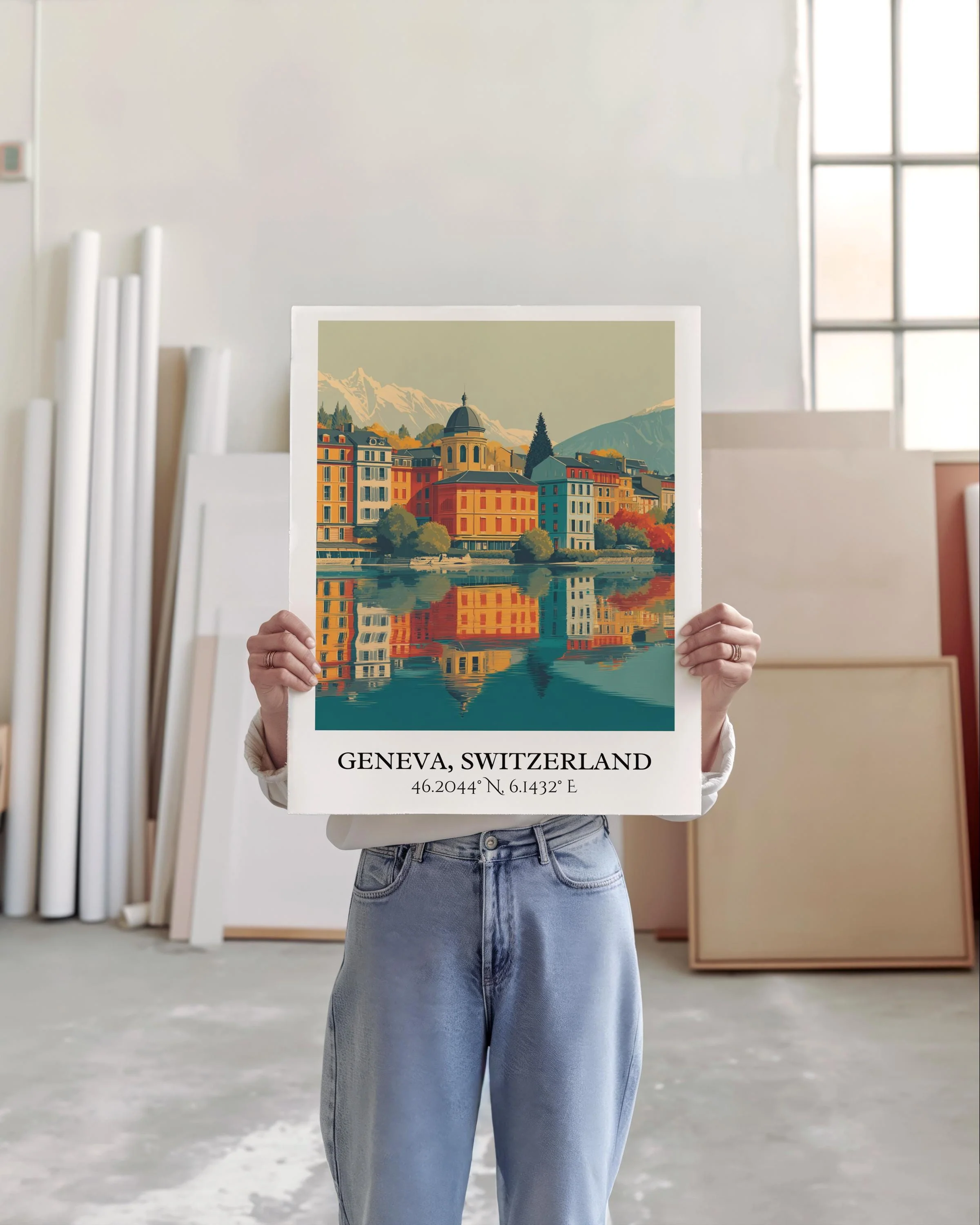 Geneva, Switzerland – Watercolor Art Print - Image 3