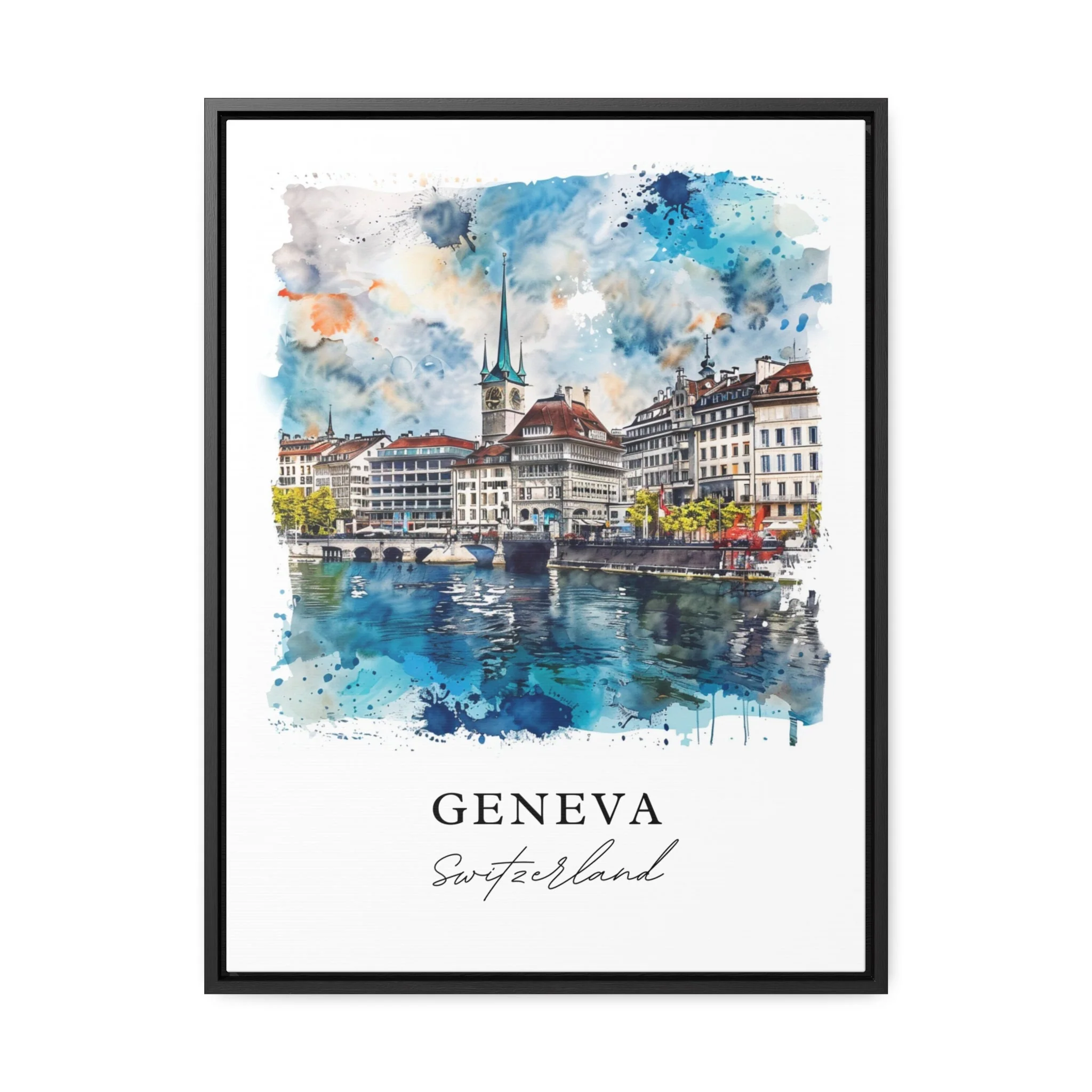 Geneva, Switzerland – Watercolor Art Print - Image 5