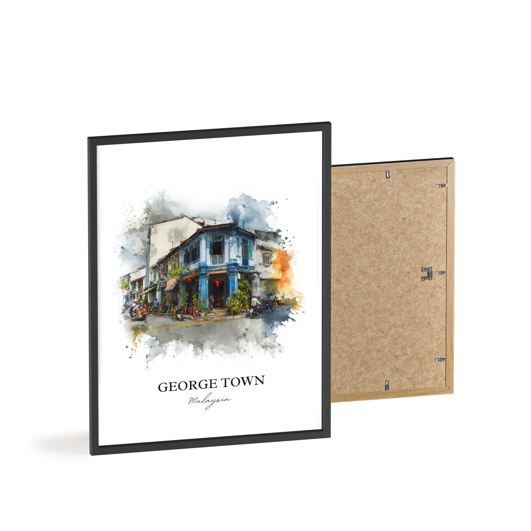 George Town, Malaysia – Watercolor Art Print - Image 11