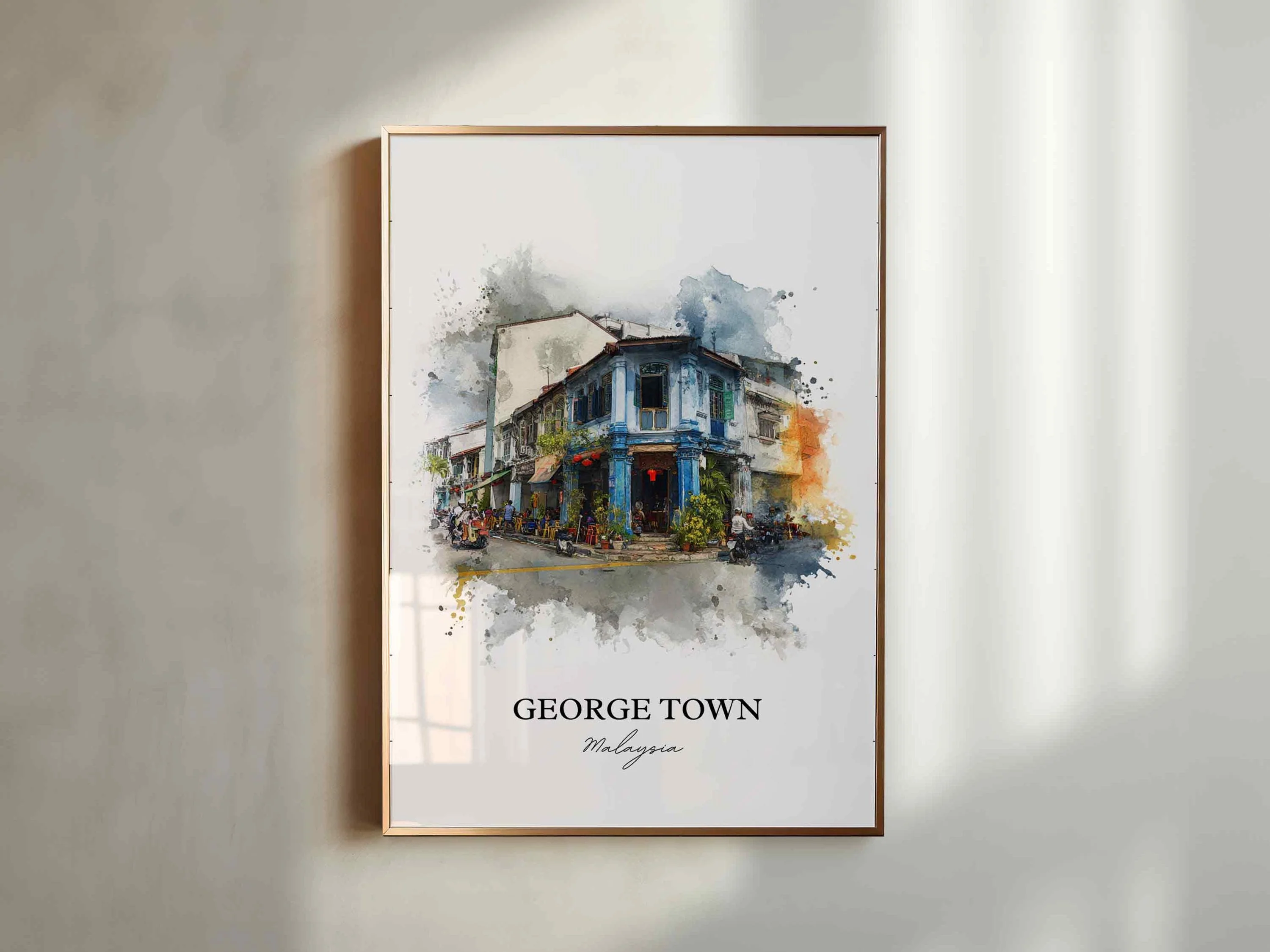 George Town, Malaysia – Watercolor Art Print - Image 4