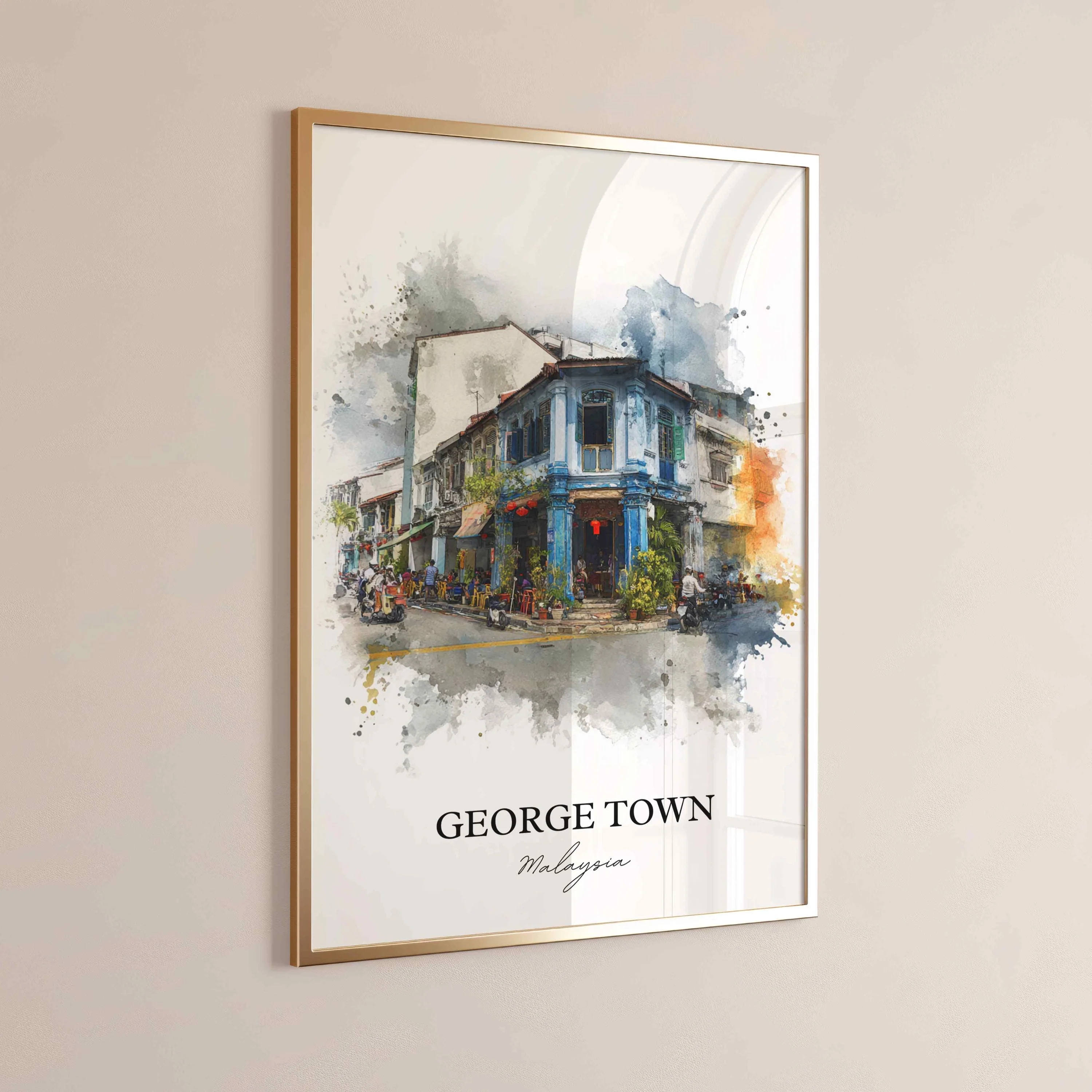 George Town, Malaysia – Watercolor Art Print - Image 6