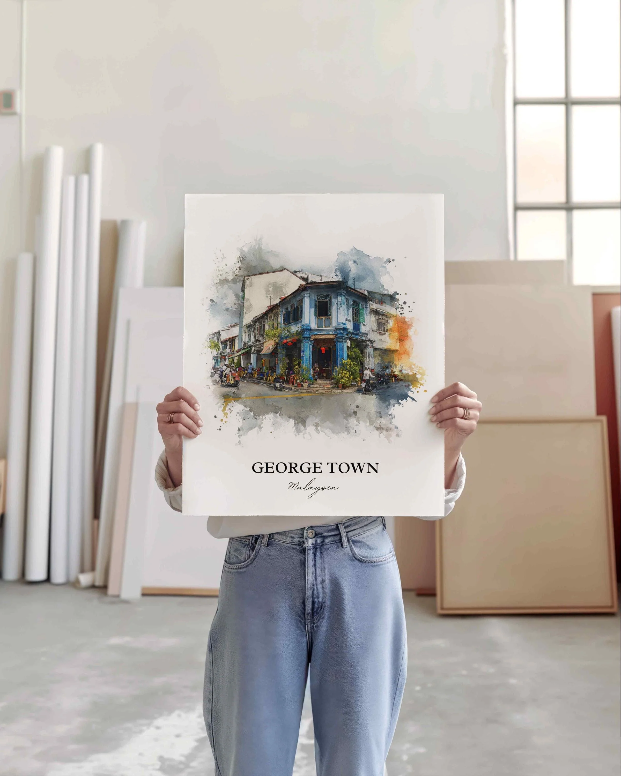 George Town, Malaysia – Watercolor Art Print - Image 9