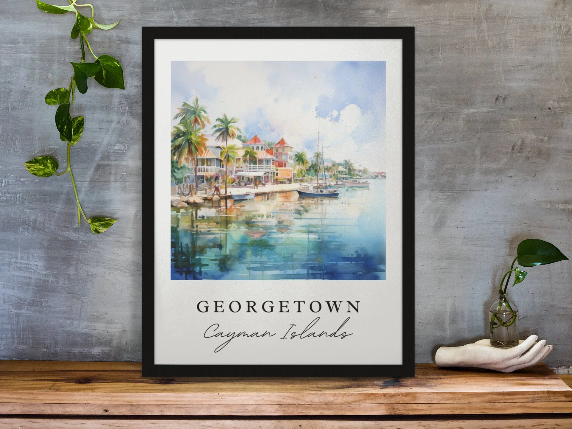 Georgetown, Cayman Islands – Watercolor Art Print