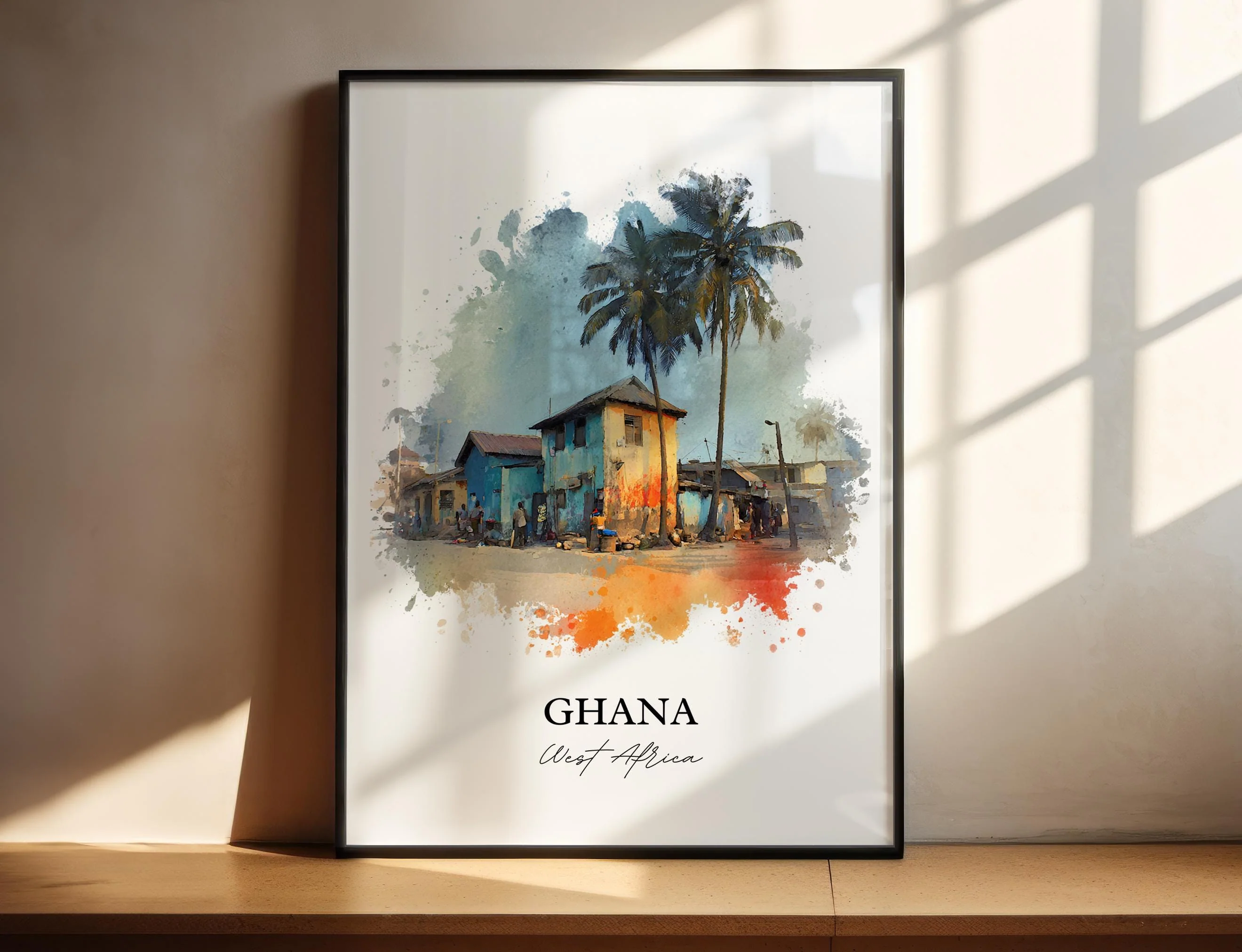 Ghana, Ghana – Watercolor Art Print