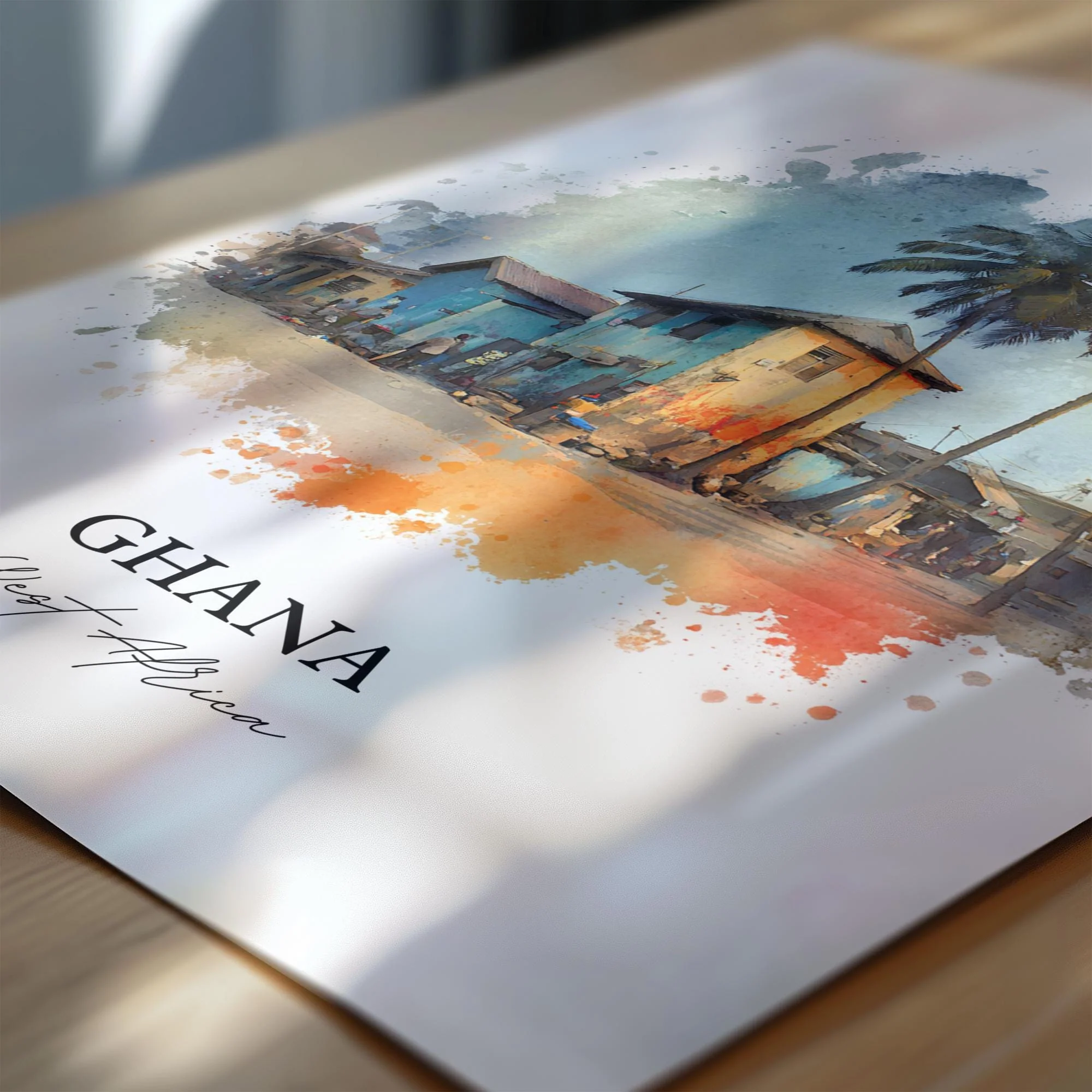 Ghana, Ghana – Watercolor Art Print - Image 2