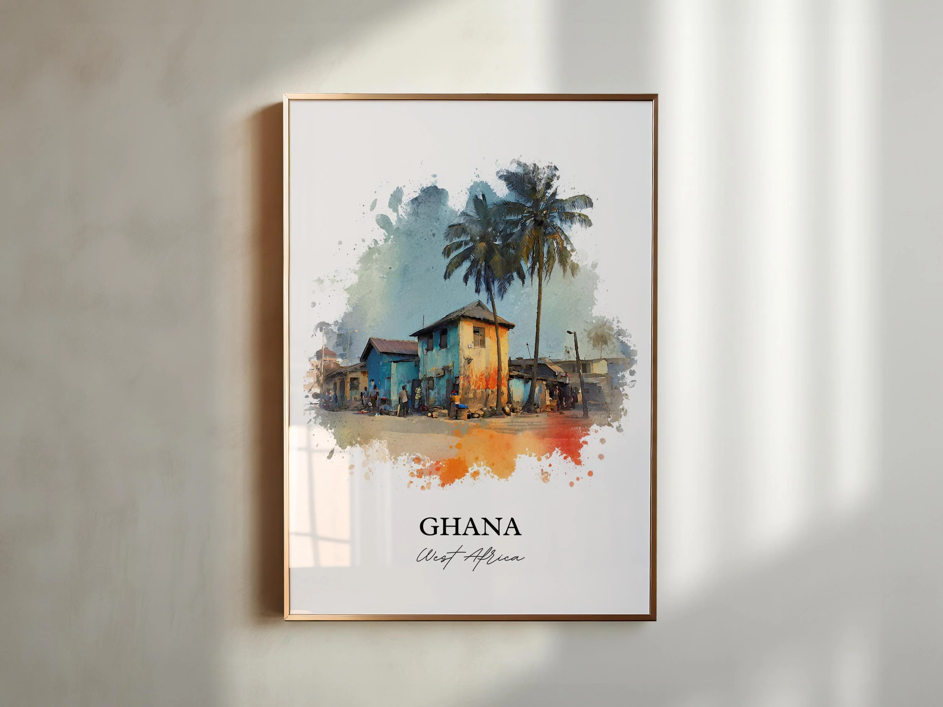 Ghana, Ghana – Watercolor Art Print - Image 3