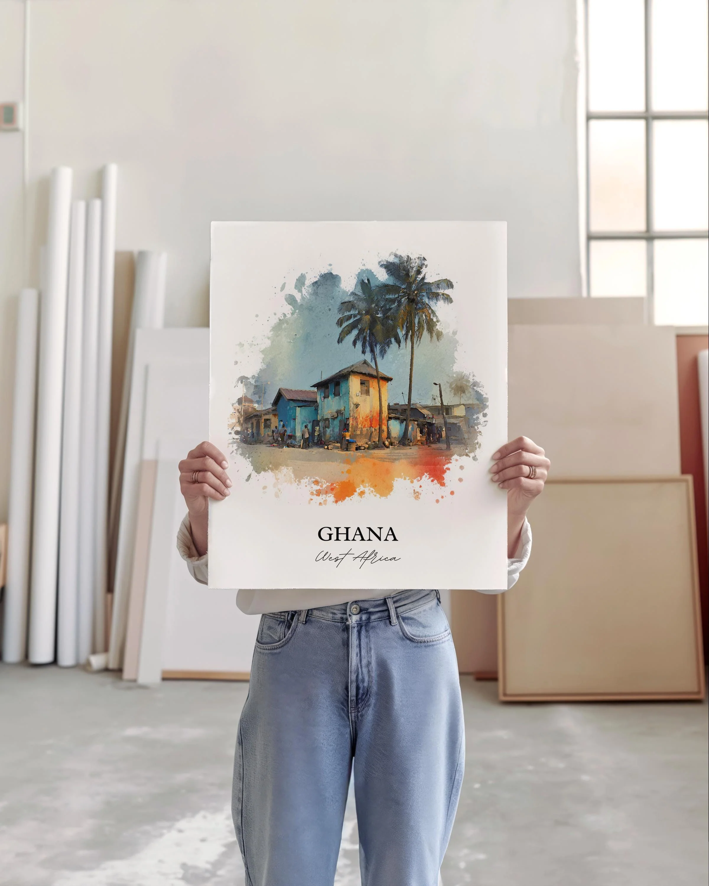 Ghana, Ghana – Watercolor Art Print - Image 4