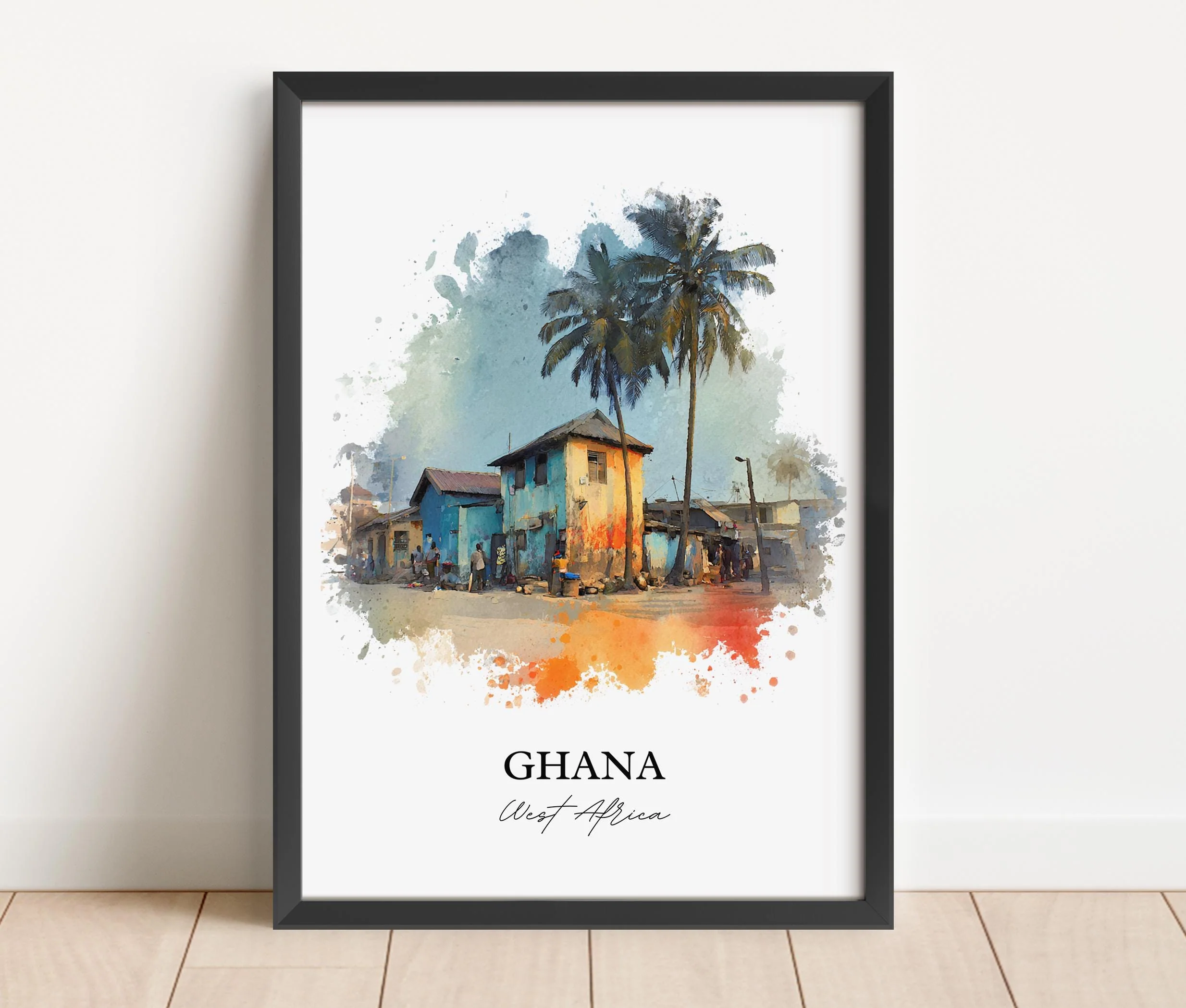 Ghana, Ghana – Watercolor Art Print - Image 6