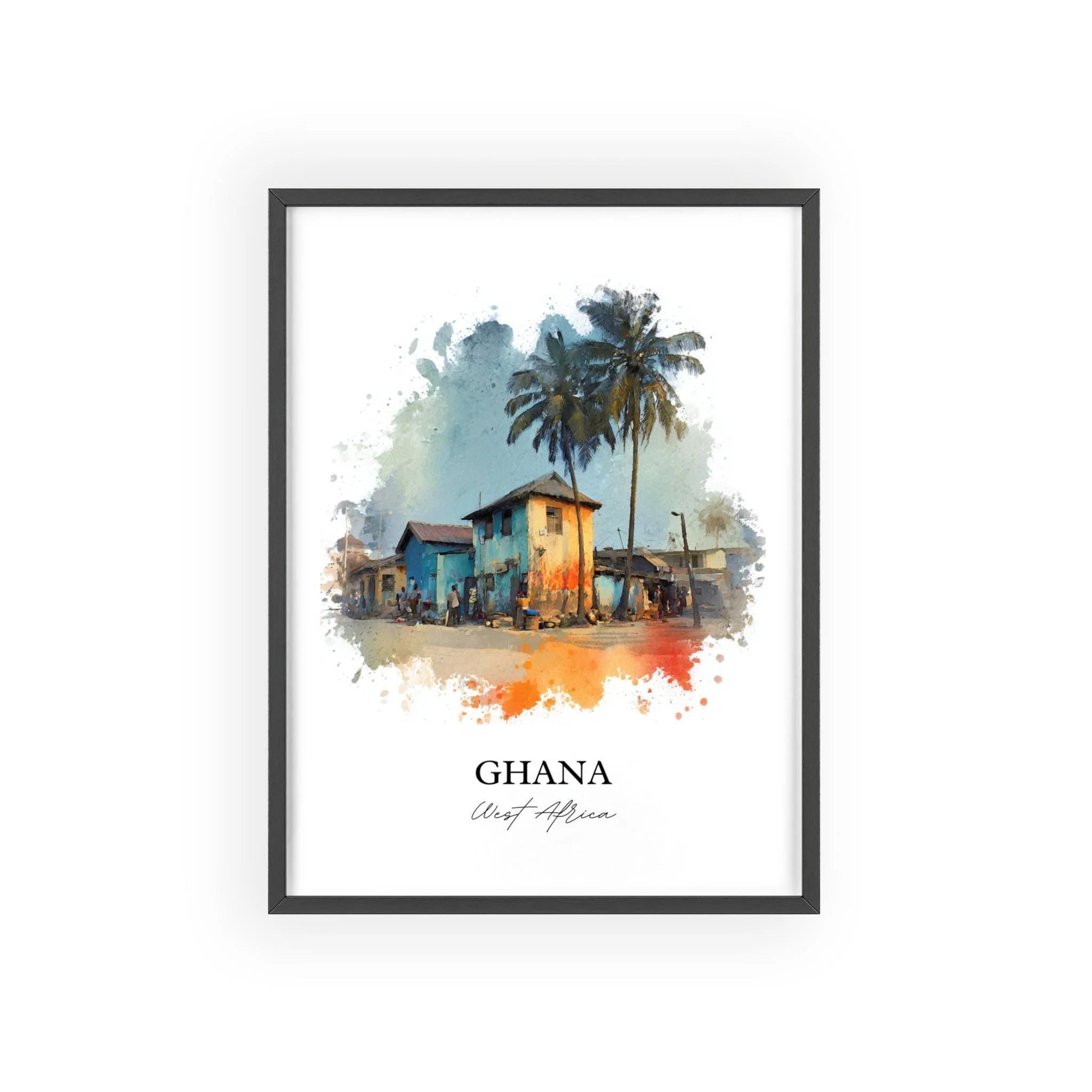 Ghana, Ghana – Watercolor Art Print - Image 7