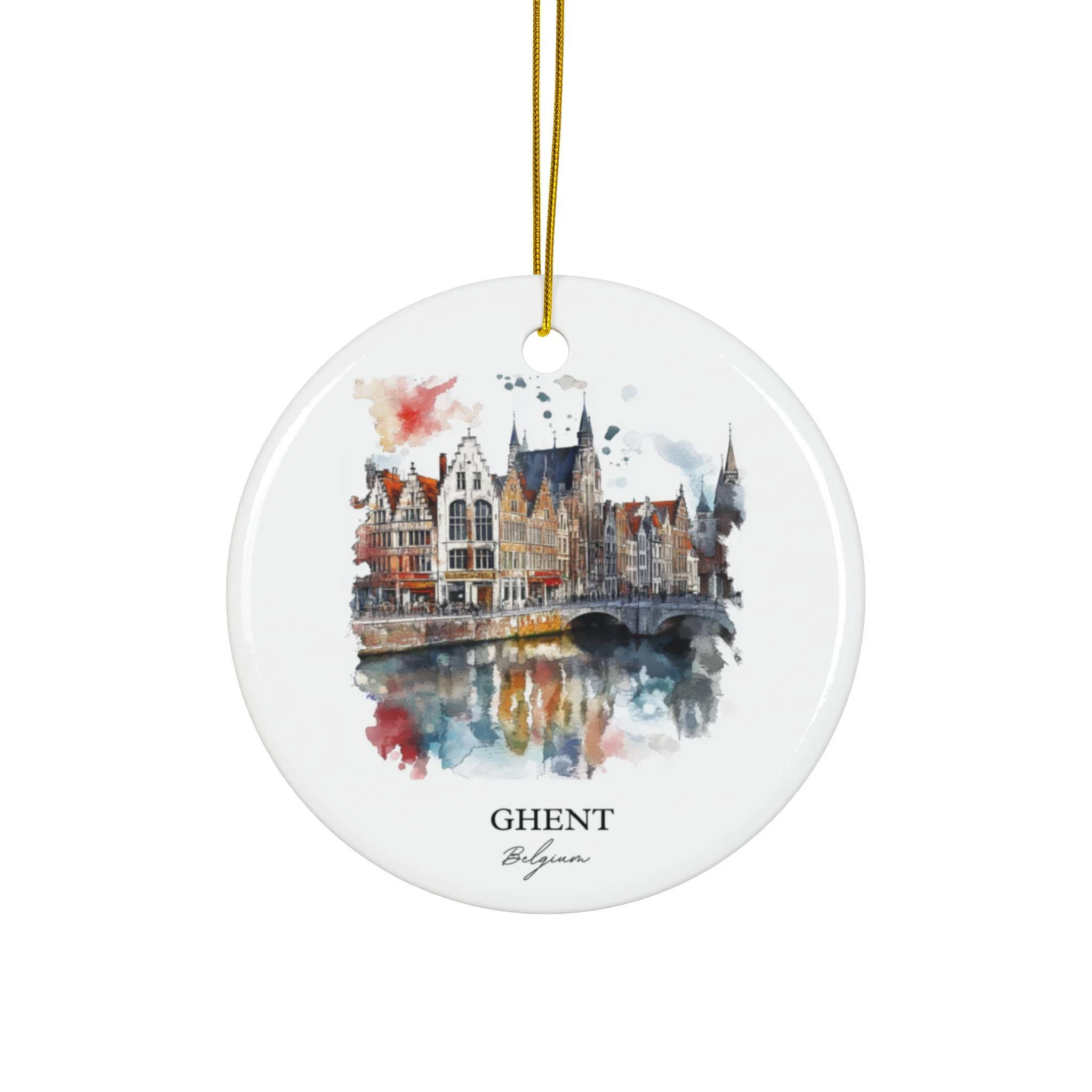 Ghent Belgium Ornament: Unique Ghent Souvenir, Ghent Xmas Decor, and Authentic Ghent Belgium Gift