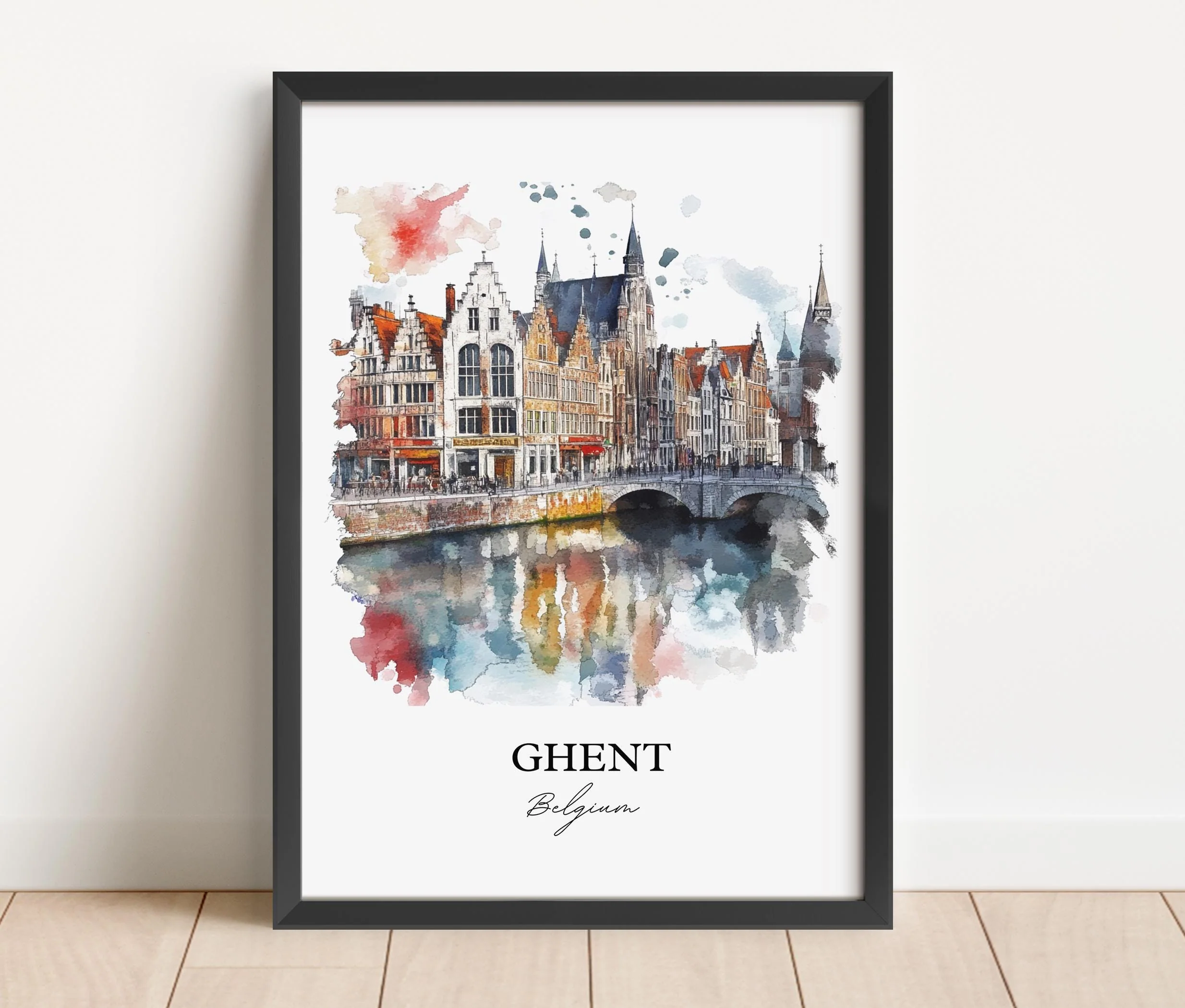 Ghent, Belgium – Watercolor Art Print - Image 3