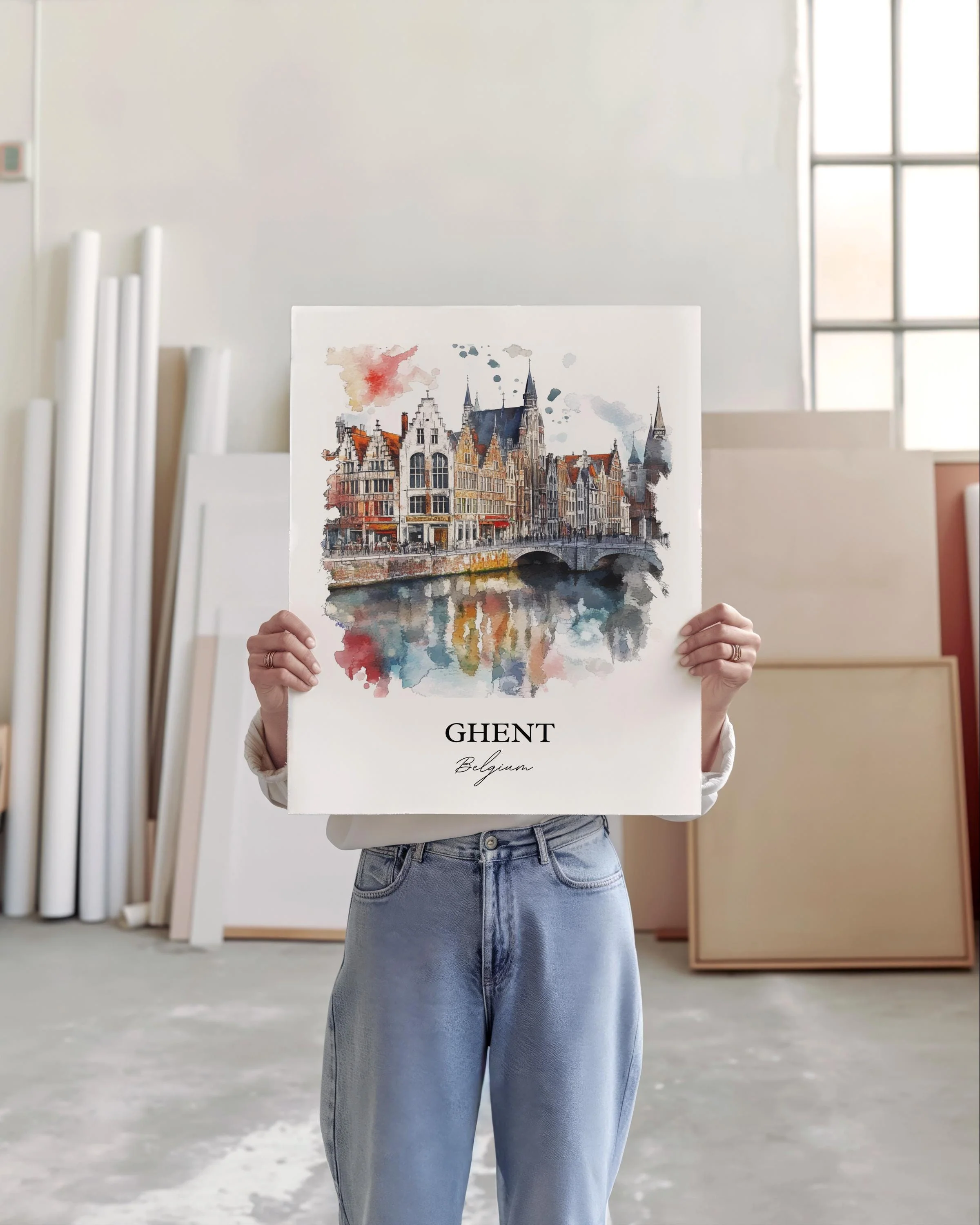 Ghent, Belgium – Watercolor Art Print - Image 4
