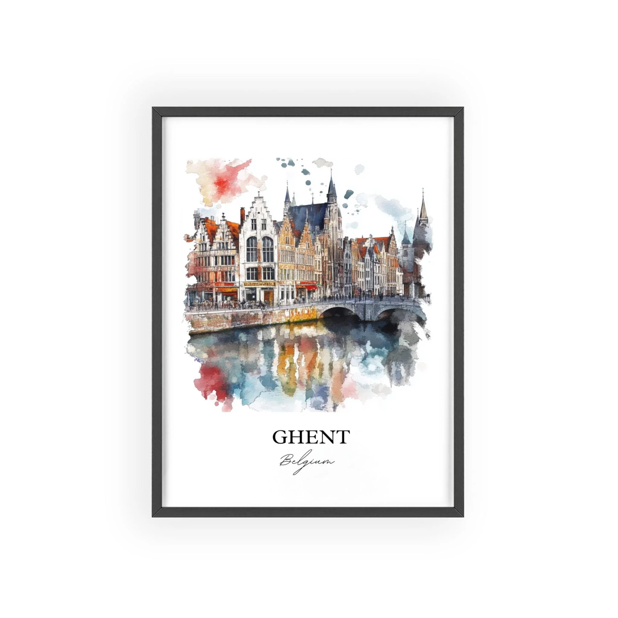 Ghent, Belgium – Watercolor Art Print - Image 7